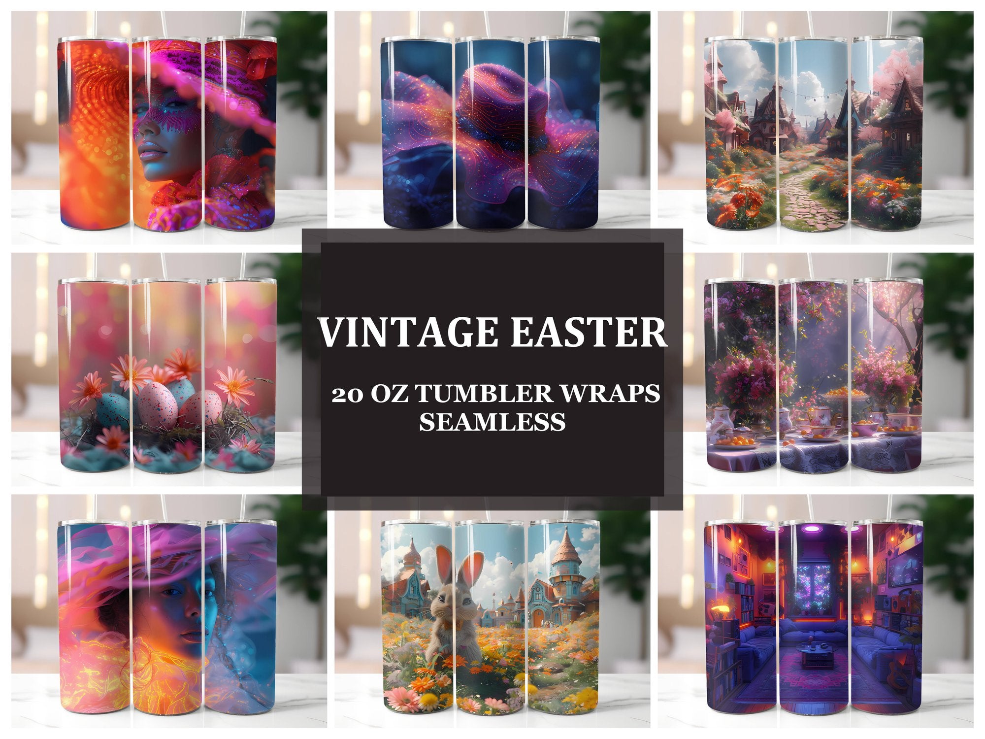 Vintage Easter 3 Tumbler Wrap - CraftNest