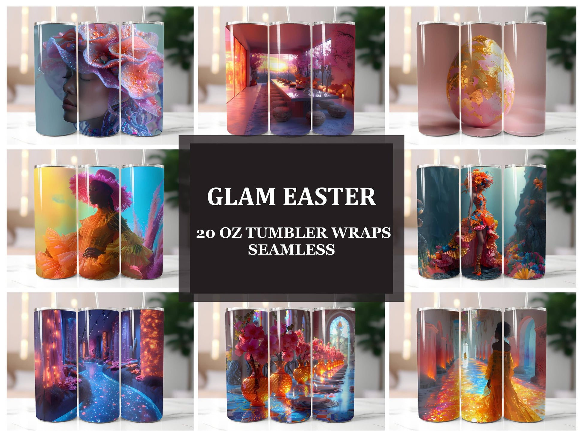 Glam Easter 3 Tumbler Wrap - CraftNest