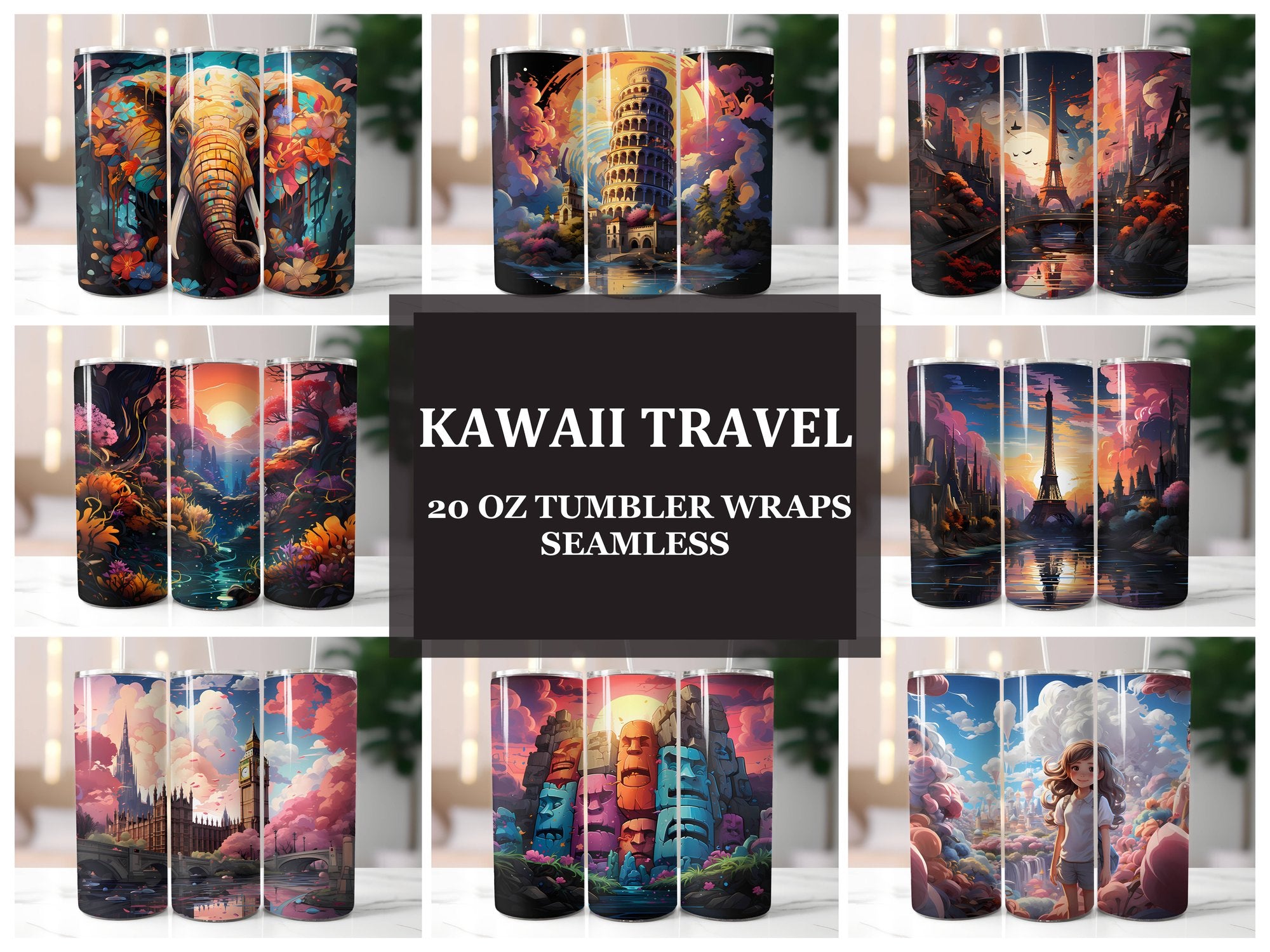 Kawaii Travel 2 Tumbler Wrap - CraftNest