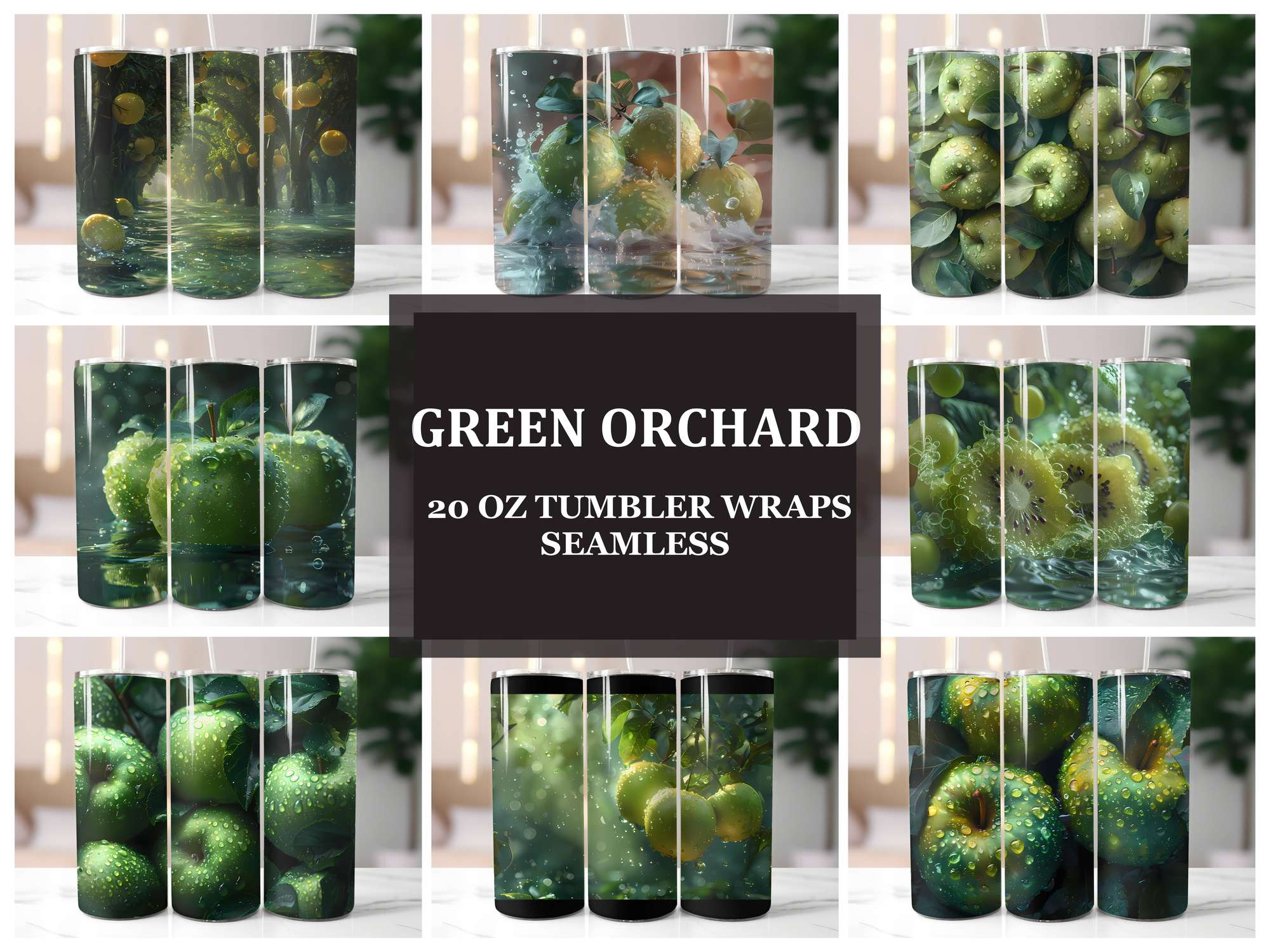 Green Orchard 3 Tumbler Wrap - CraftNest - Digital Crafting and Art