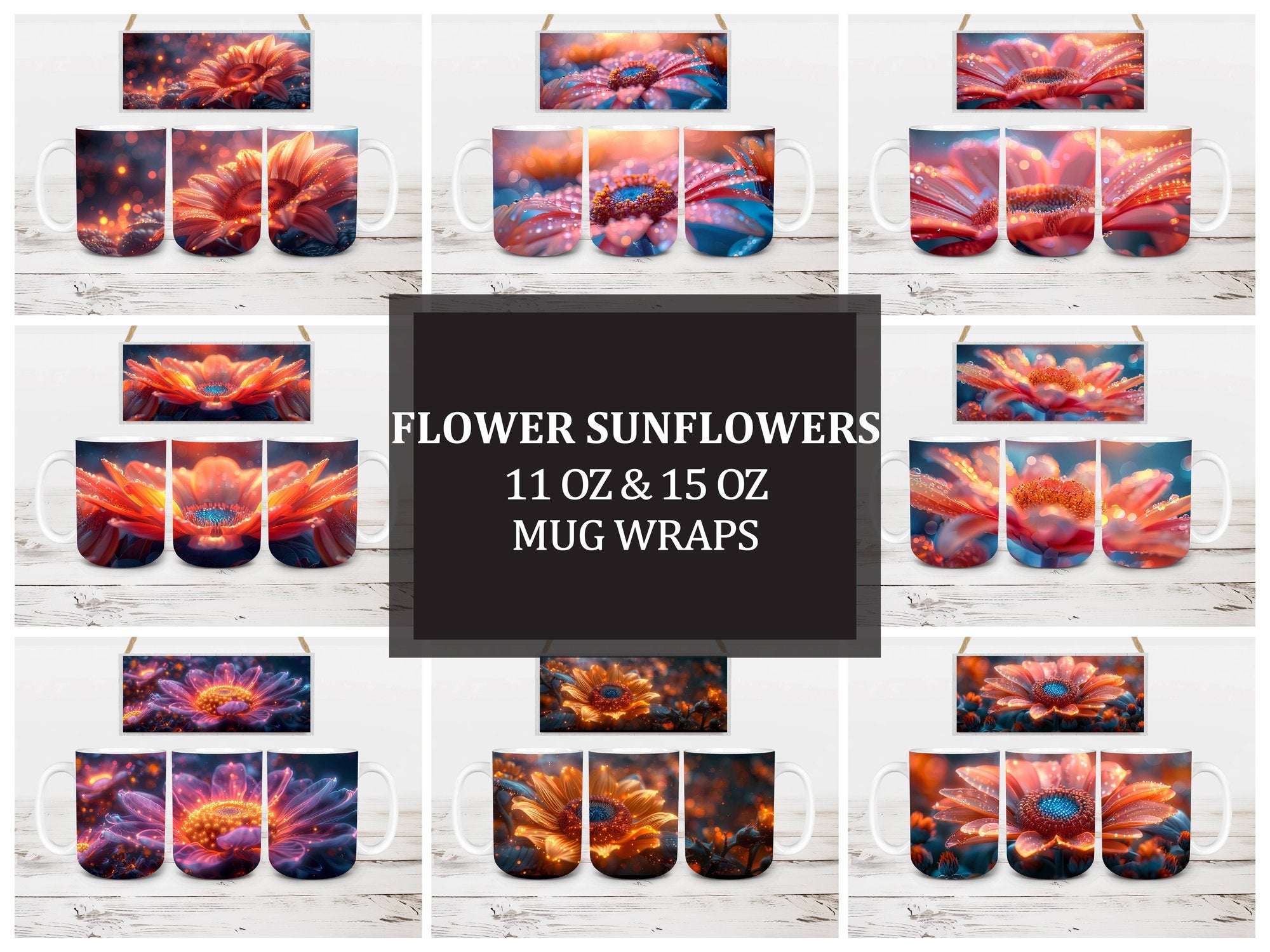 Flower Sunflowers 4 Mug Wrap - CraftNest