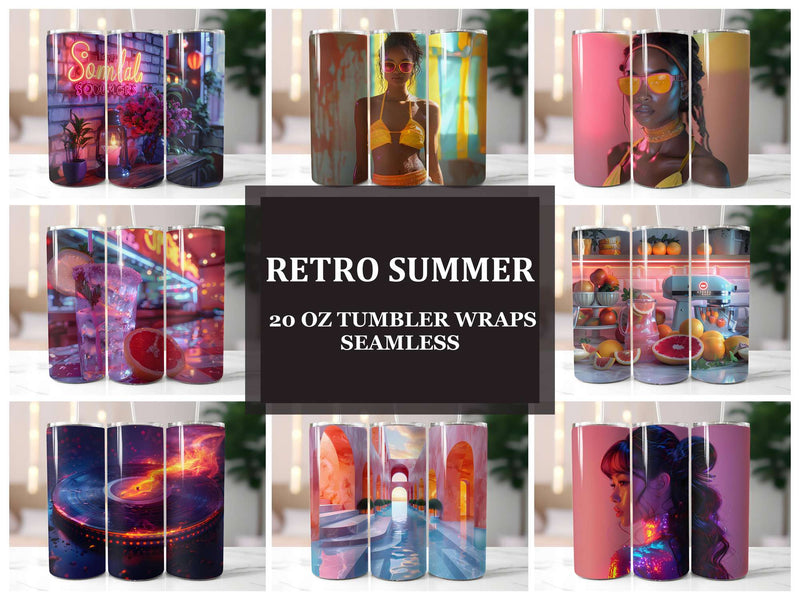 Retro Summer 1 Tumbler Wrap - CraftNest - Digital Crafting and Art