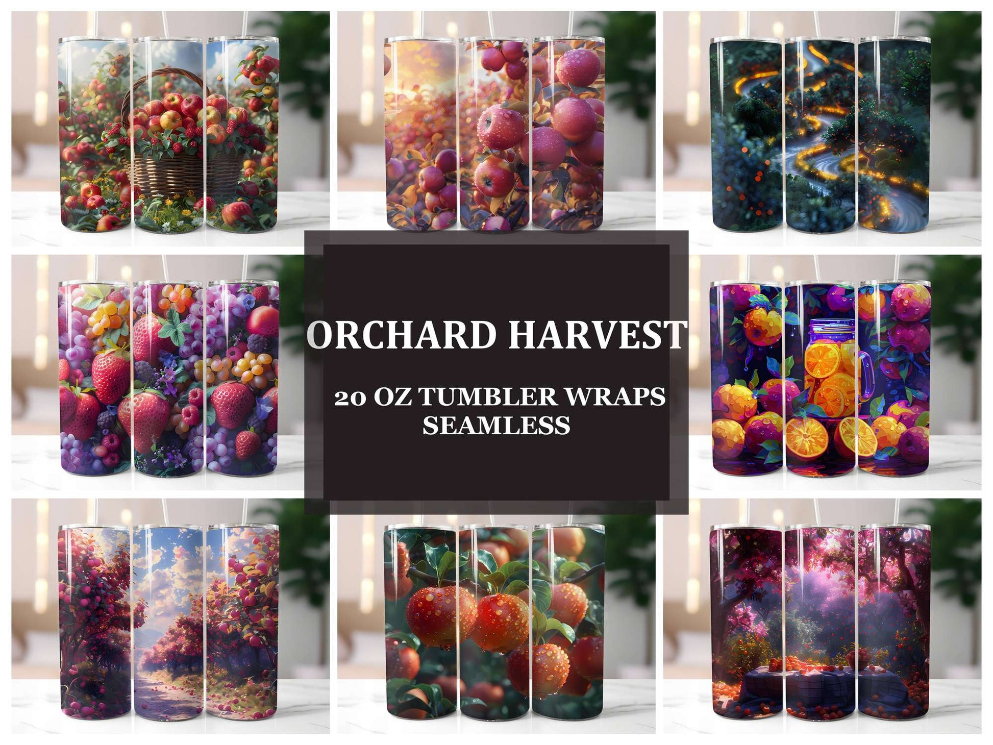 Orchard Harvest 4 Tumbler Wrap - CraftNest - Digital Crafting and Art