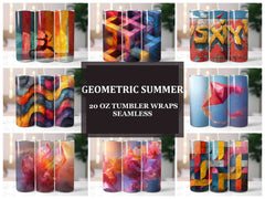 Geometric Summer 5 Tumbler Wrap - CraftNest - Digital Crafting and Art