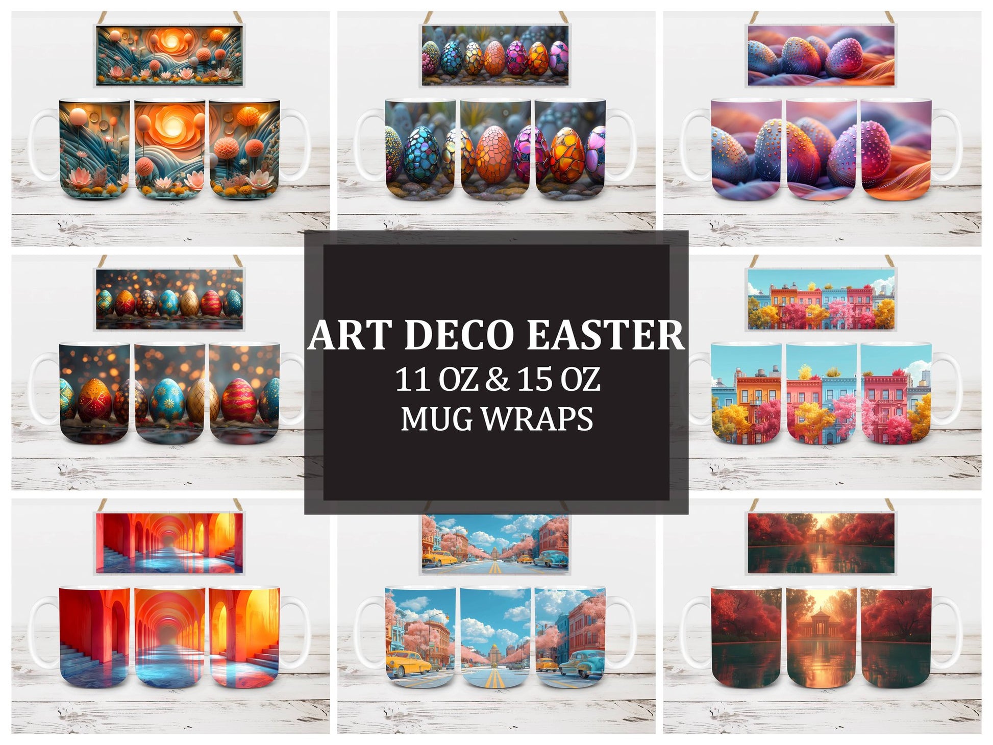 Art Deco 3 Mug Wrap - CraftNest