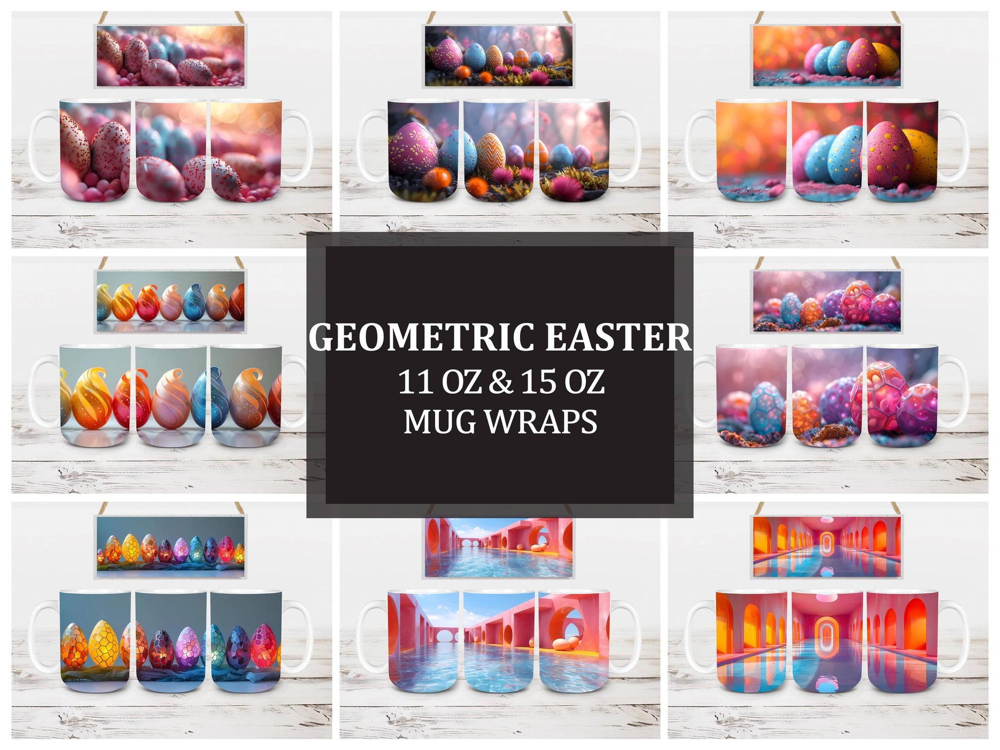 Geometric Easter 5 Mug Wrap - CraftNest