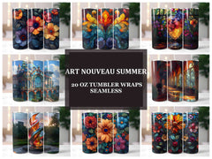 Art Nouveau Summer 1 Tumbler Wrap - CraftNest - Digital Crafting and Art