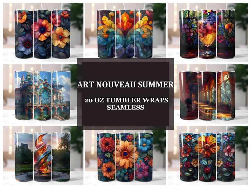 Art Nouveau Summer 1 Tumbler Wrap - CraftNest - Digital Crafting and Art