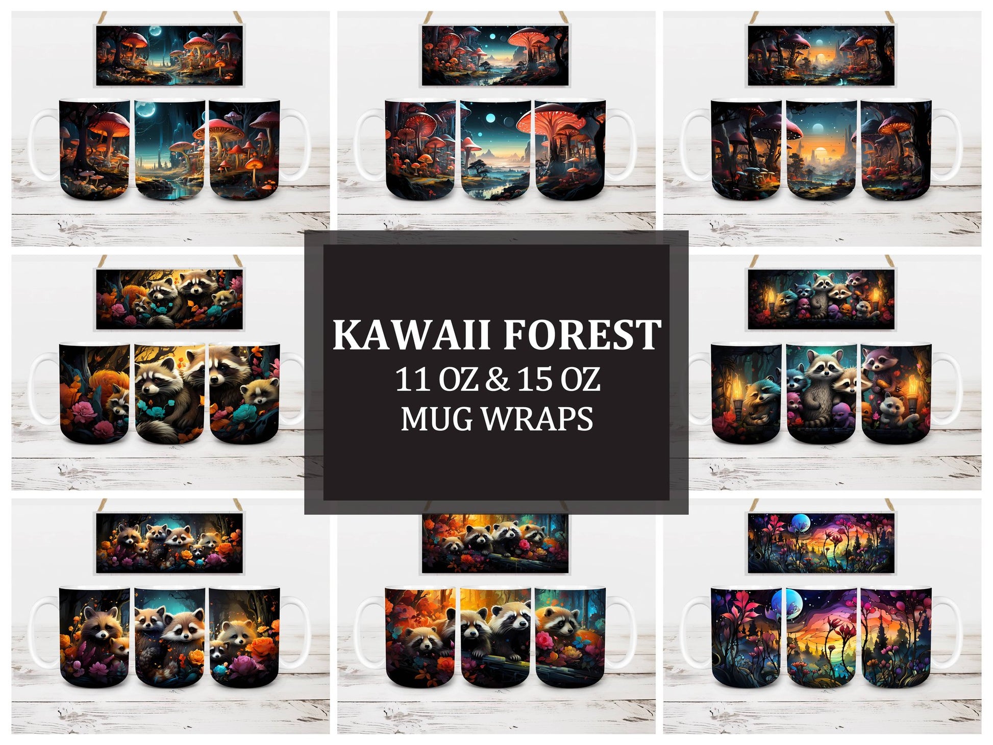 Kawaii Forest 1 Mug Wrap - CraftNest