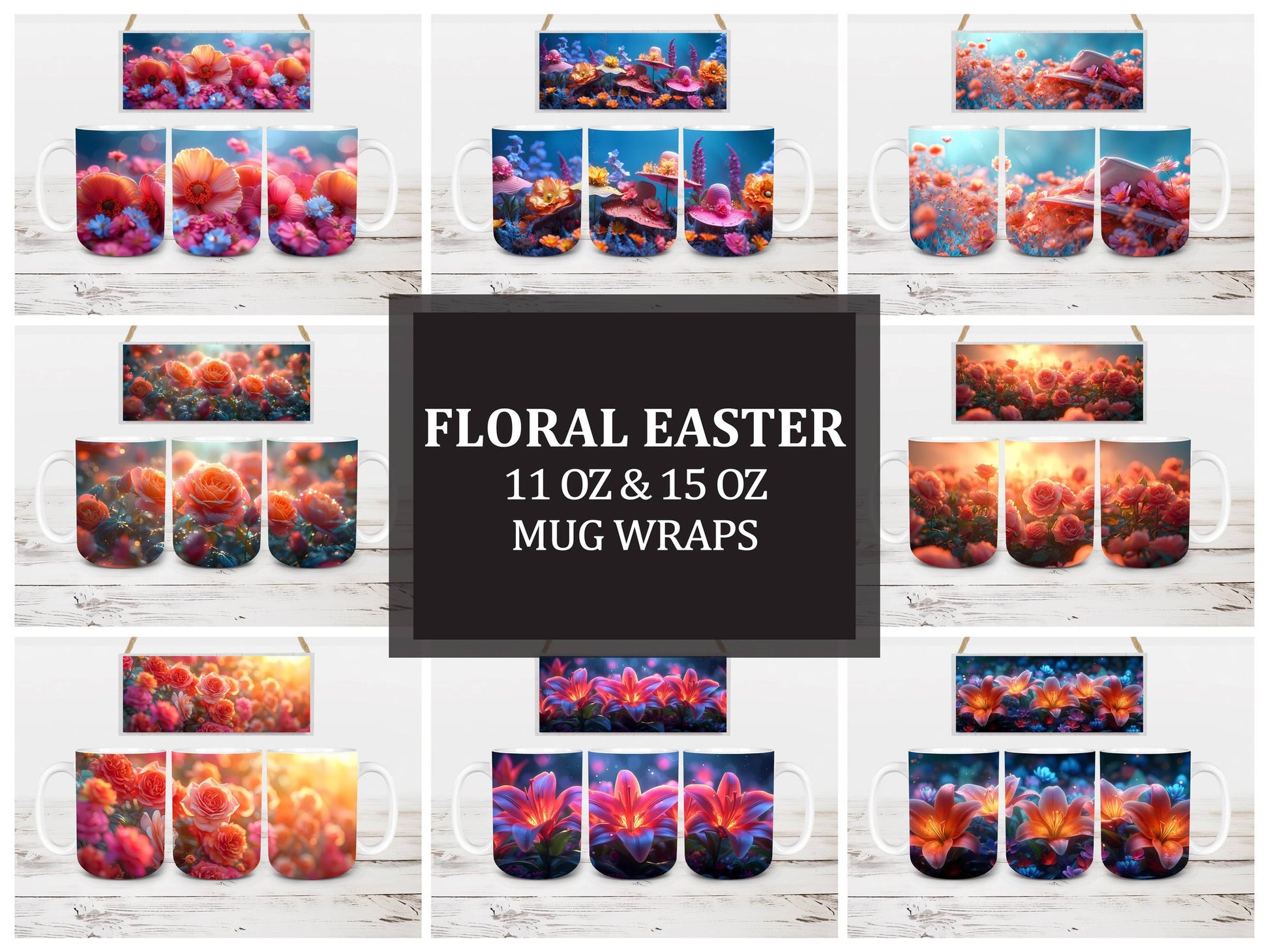 Floral Easter 2 Mug Wrap - CraftNest