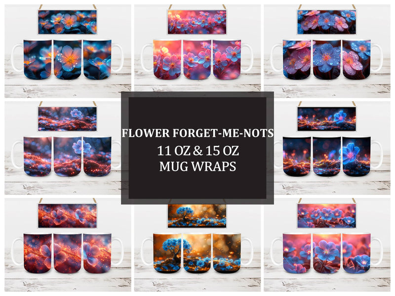 Flower Forget-Me-Nots 5 Mug Wrap - CraftNest