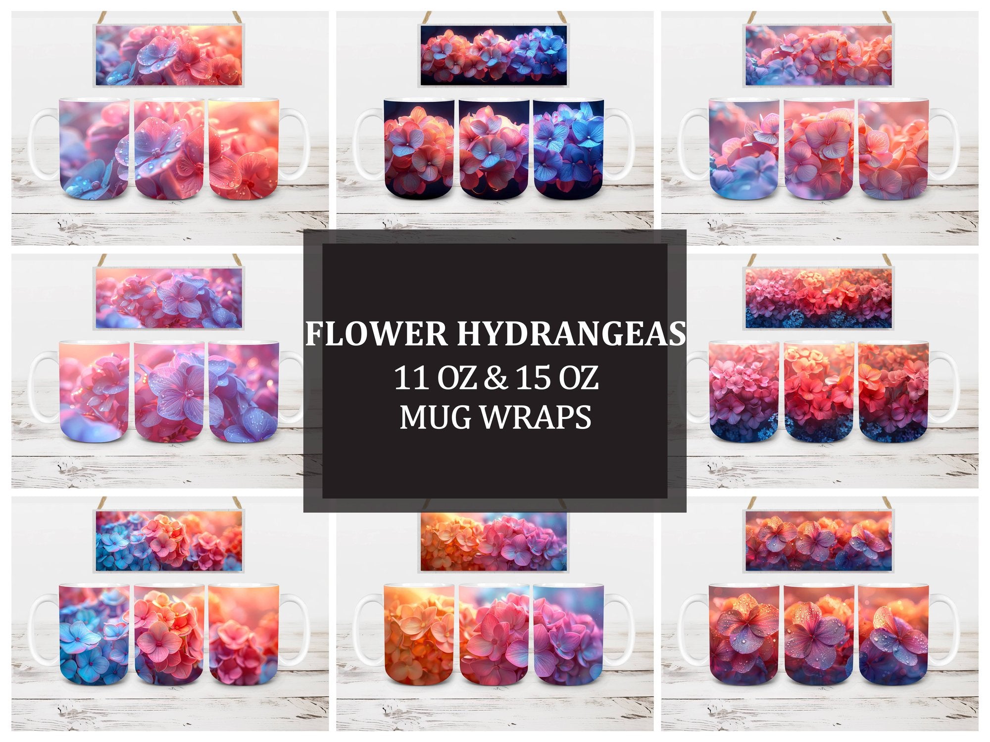 Flower Hydrangeas 8 Mug Wrap - CraftNest