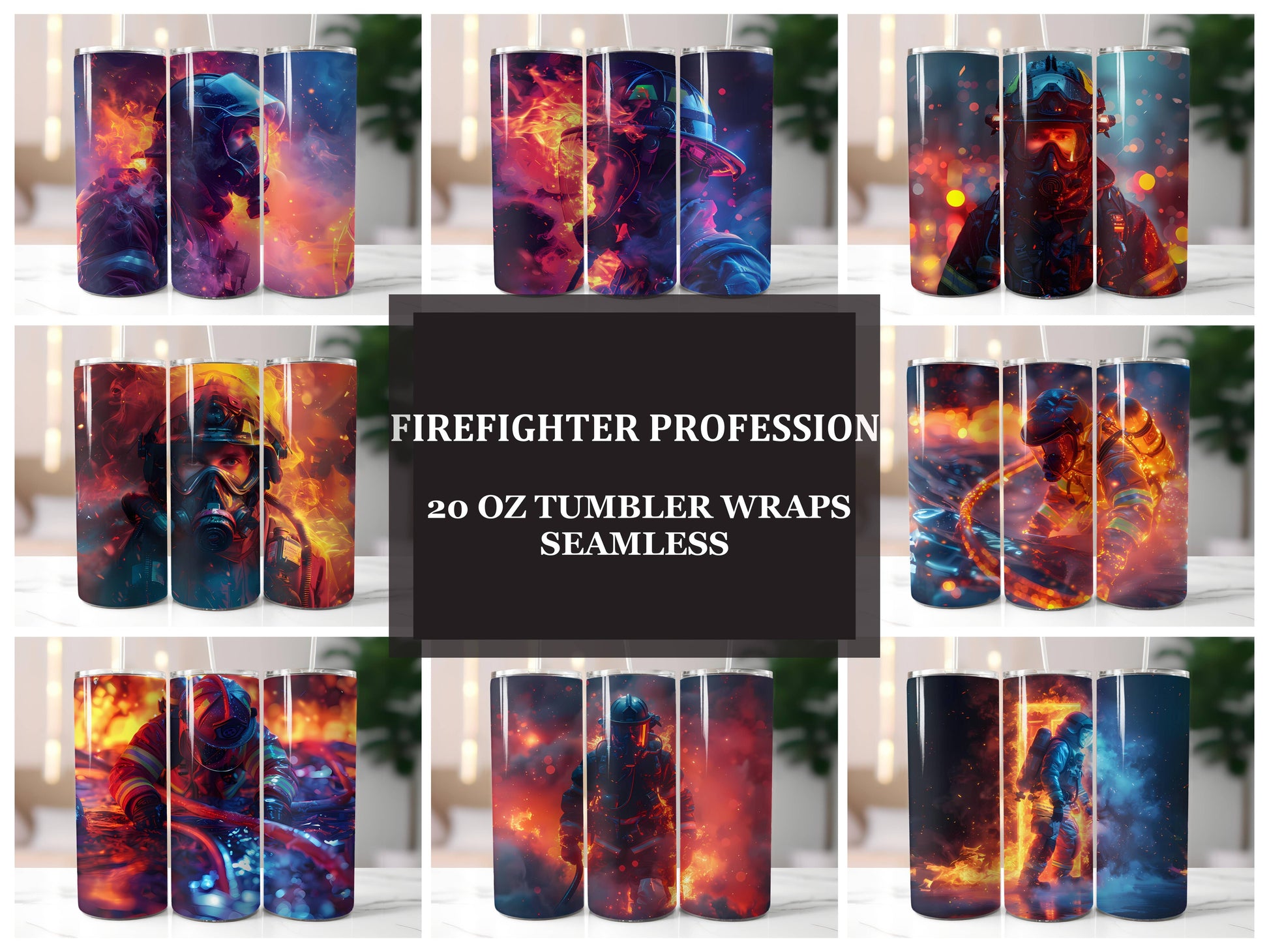 Firefighter Profession 3 Tumbler Wrap - CraftNest - Digital Crafting and Art