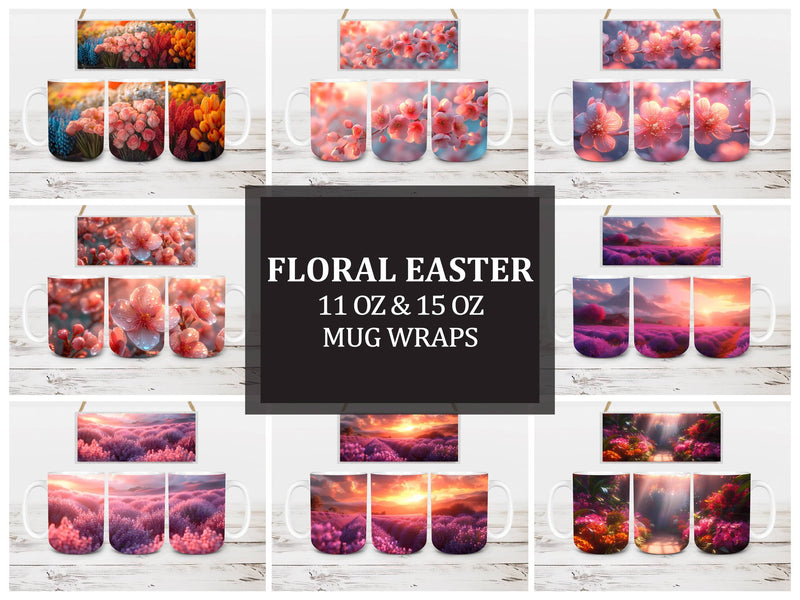 Floral Easter 4 Mug Wrap - CraftNest