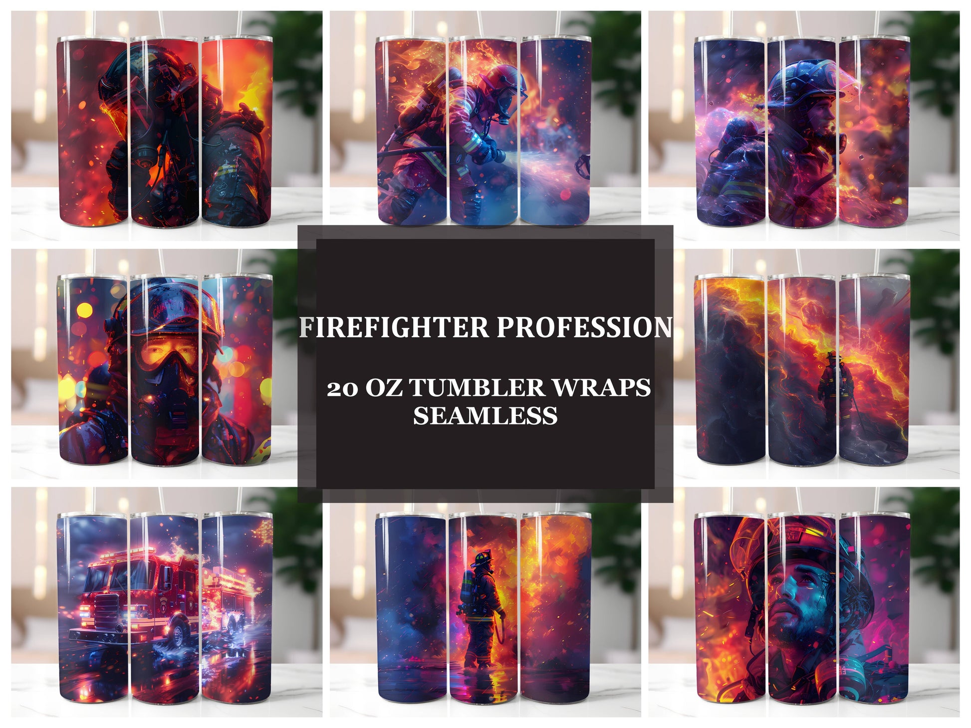 Firefighter Profession 5 Tumbler Wrap - CraftNest - Digital Crafting and Art