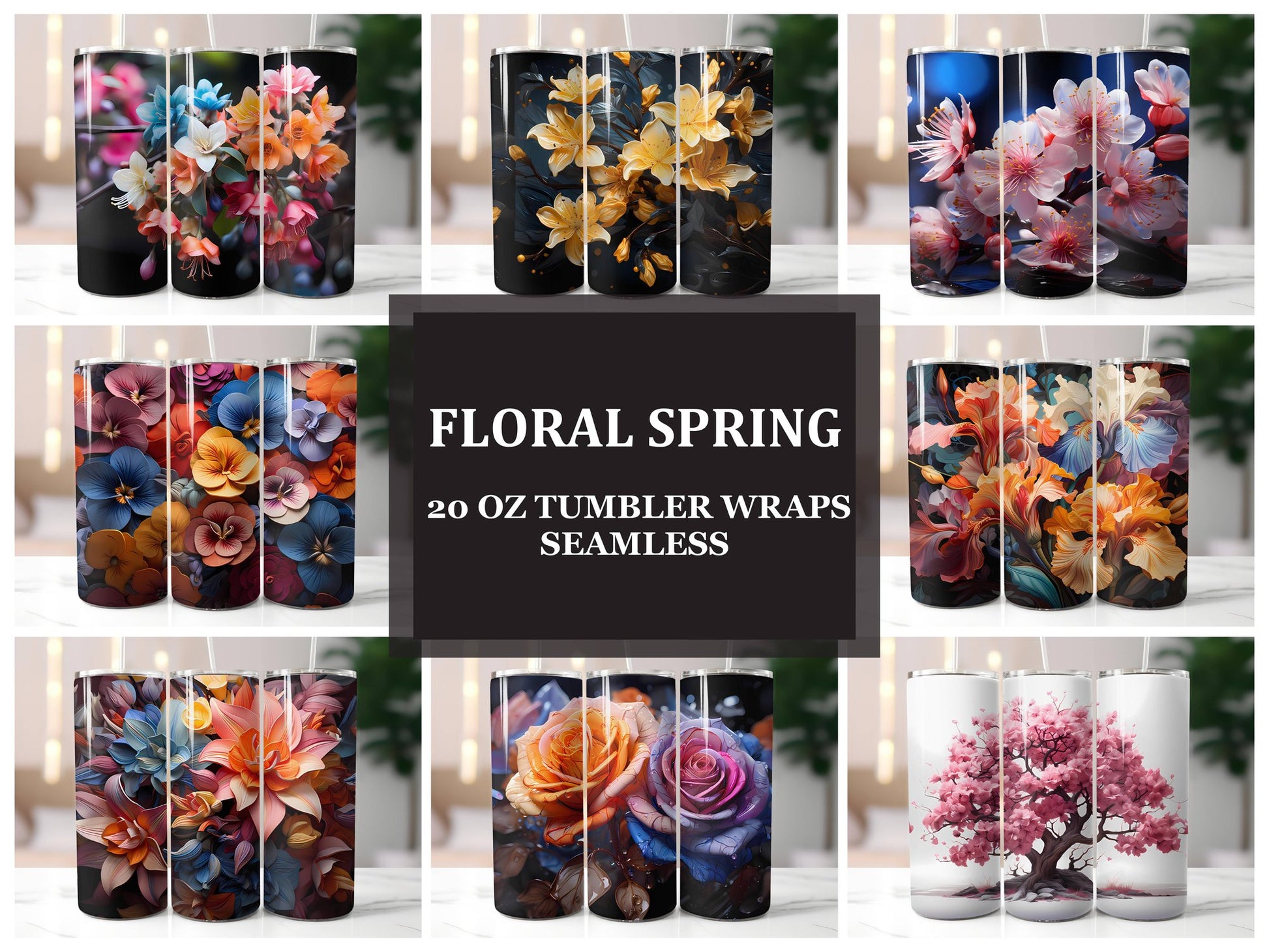 Floral Spring 4 Tumbler Wrap - CraftNest