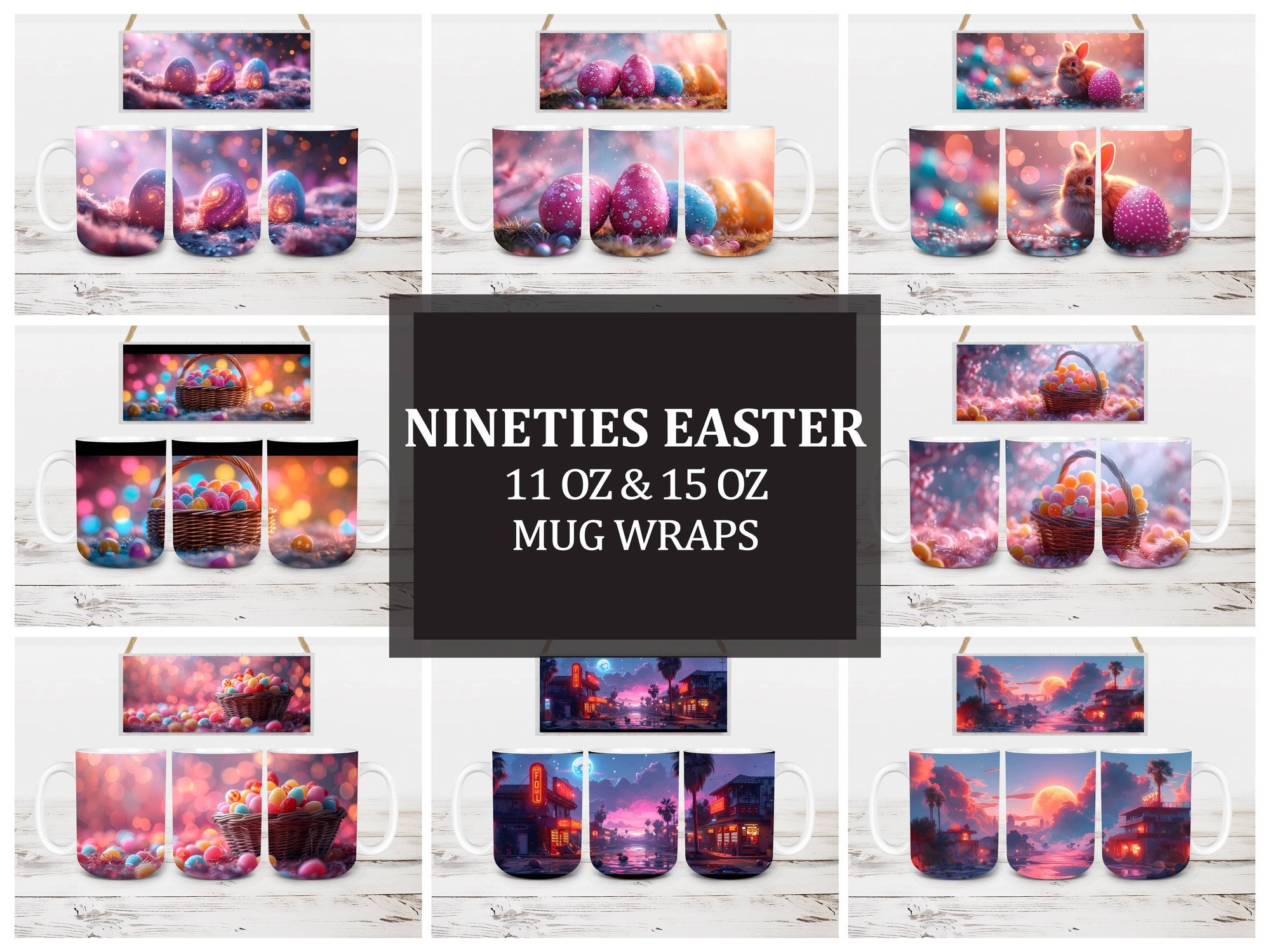 Nineties Easter 6 Mug Wrap - CraftNest