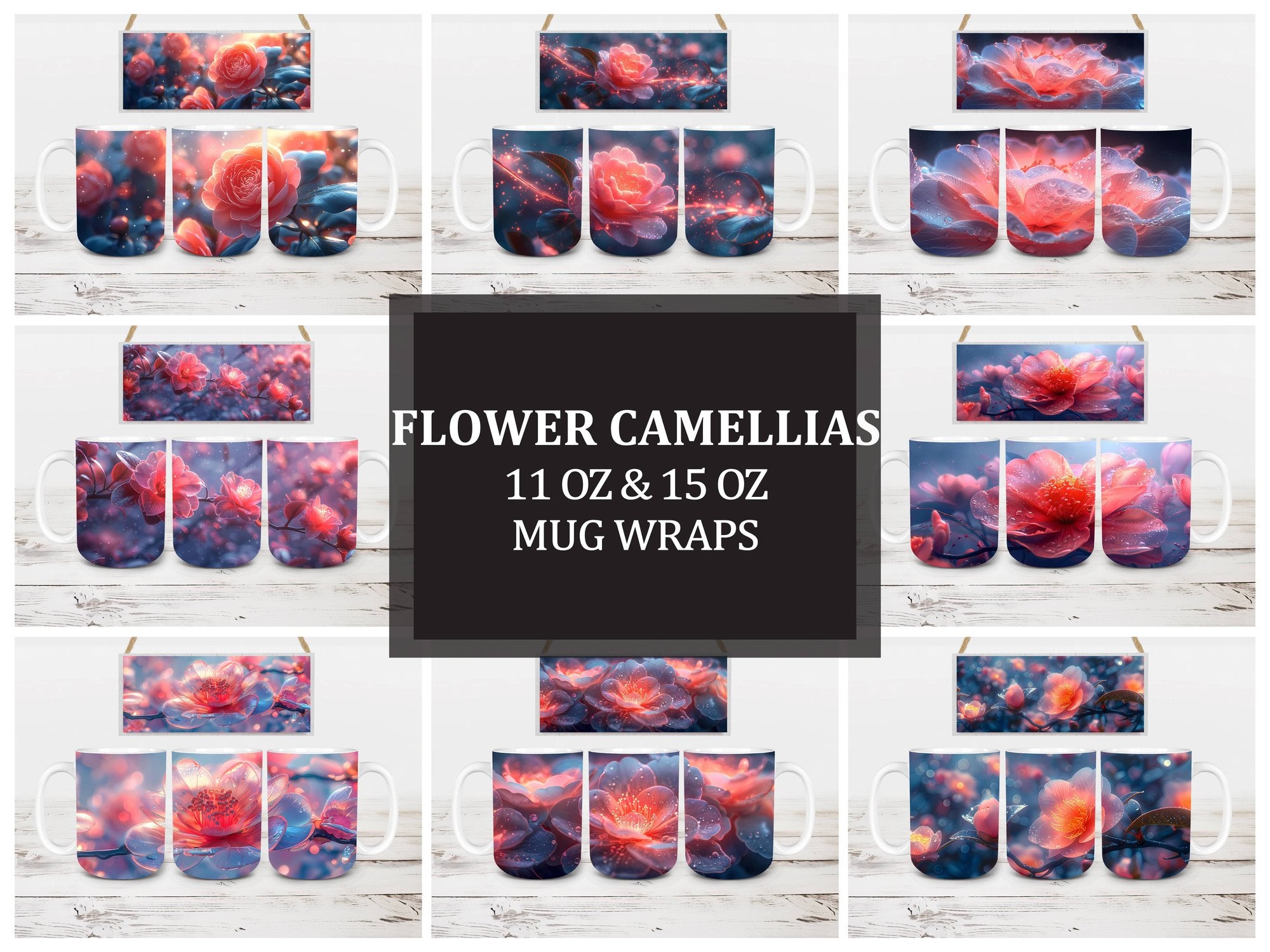 Flower Camellias 4 Mug Wrap - CraftNest