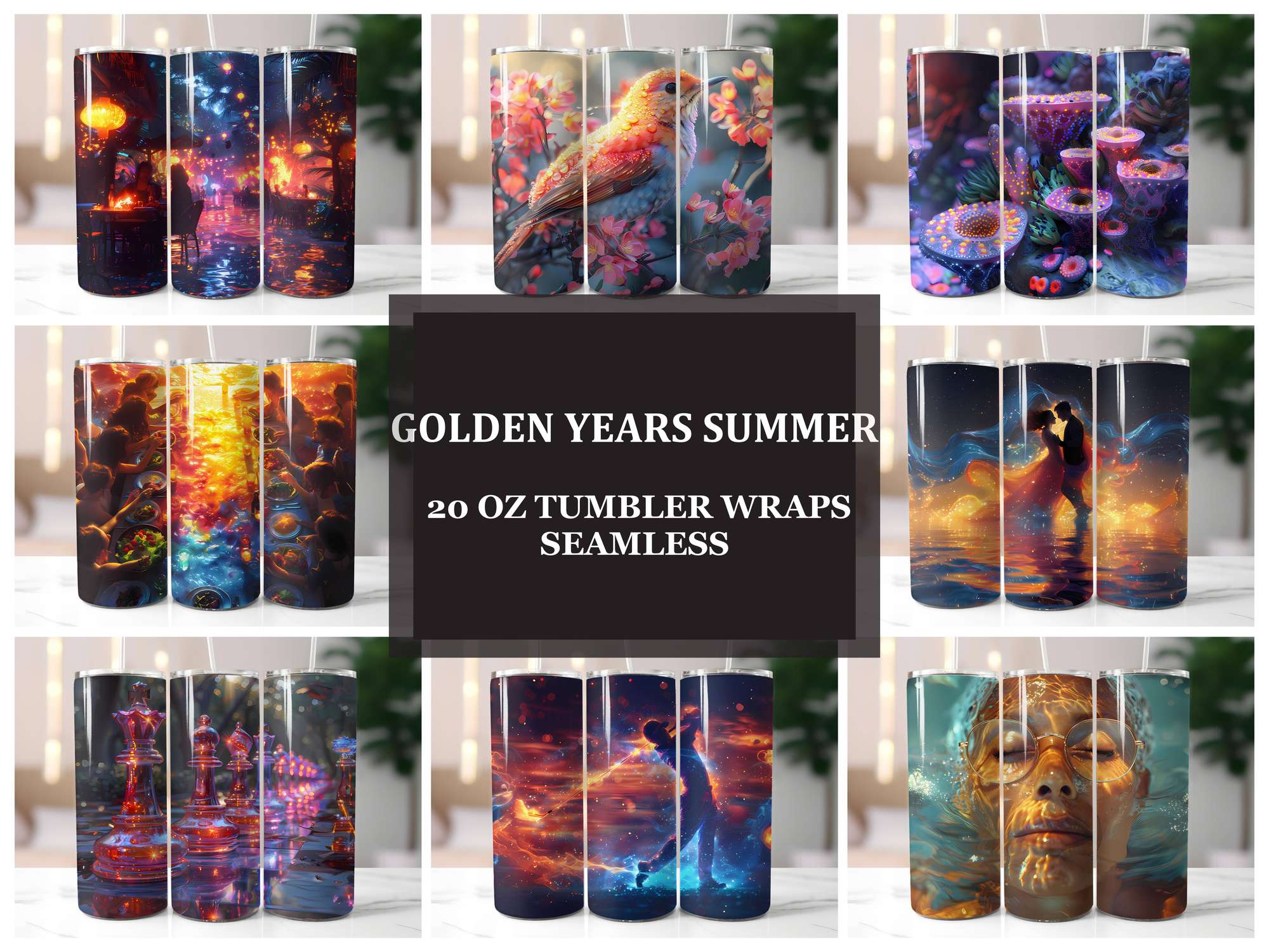 Golden Years Summer 2 Tumbler Wrap - CraftNest - Digital Crafting and Art