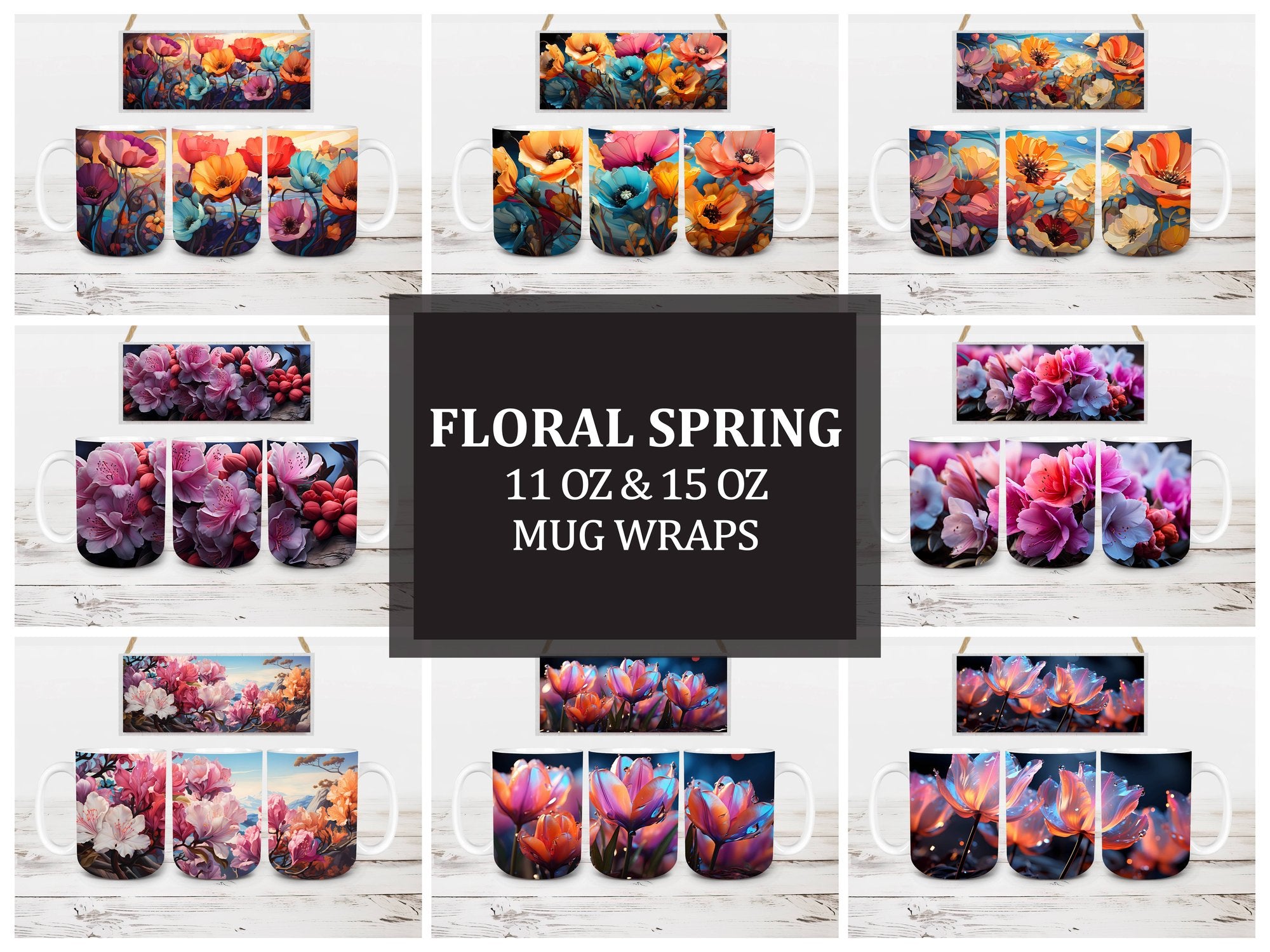 Floral Spring 7 Mug Wrap - CraftNest