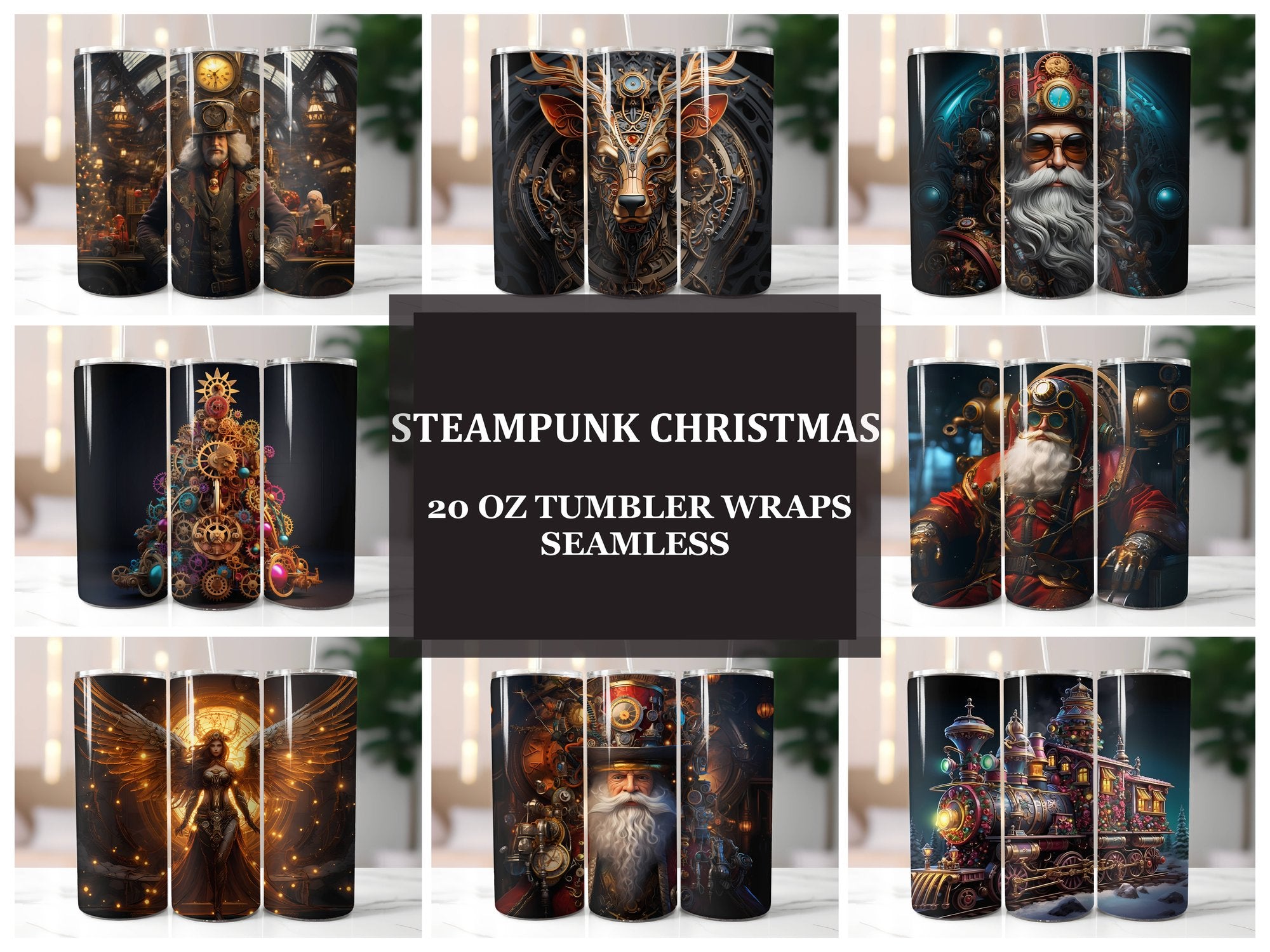 Steampunk Christmas Tumbler Wrap - CraftNest