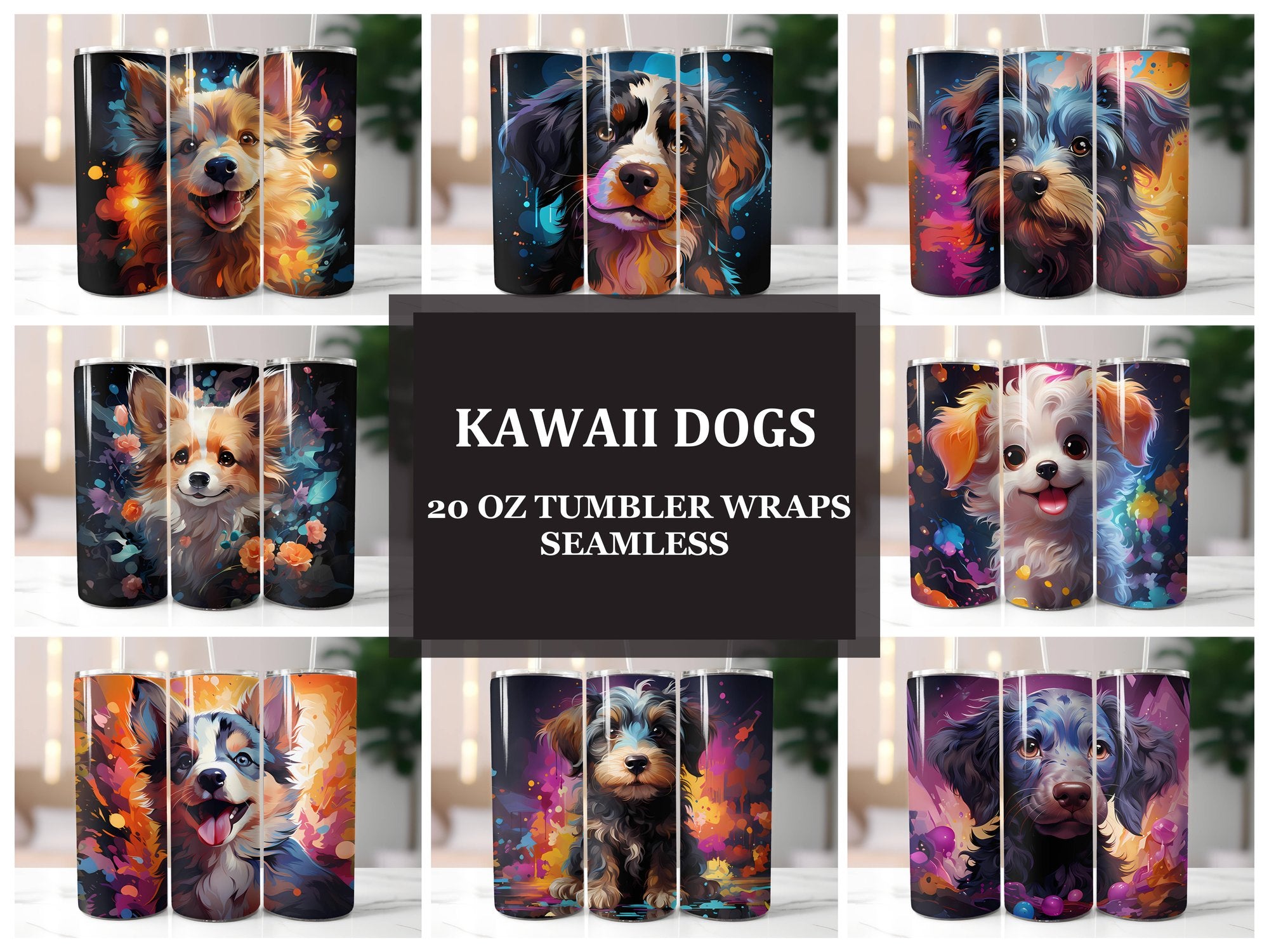 Kawaii Dogs 2 Tumbler Wrap - CraftNest