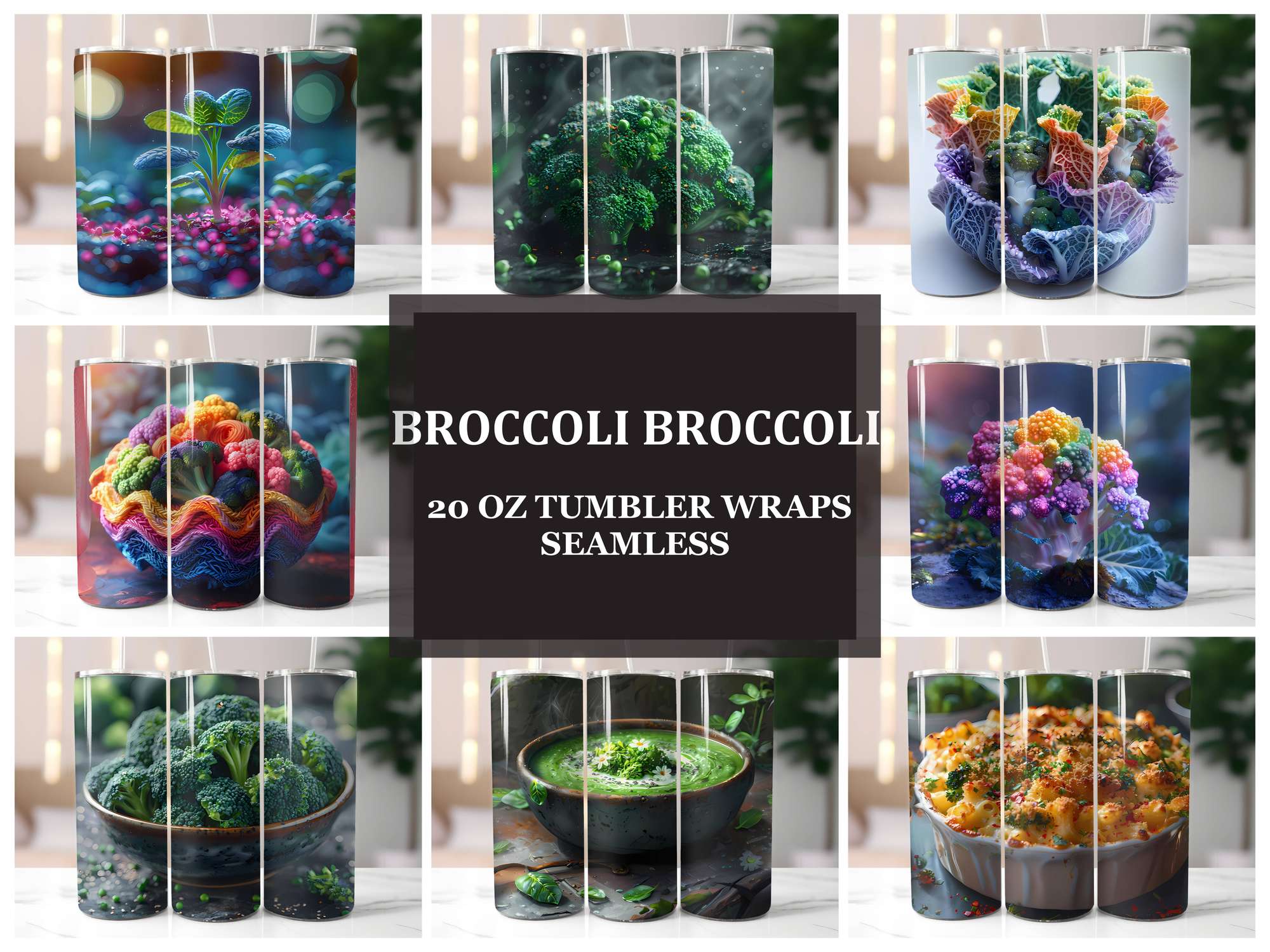 Broccoli 2 Tumbler Wrap - CraftNest - Digital Crafting and Art