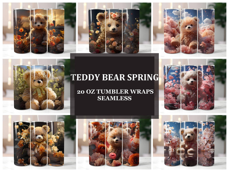 Teddy Bear Spring 3 Tumbler Wrap - CraftNest