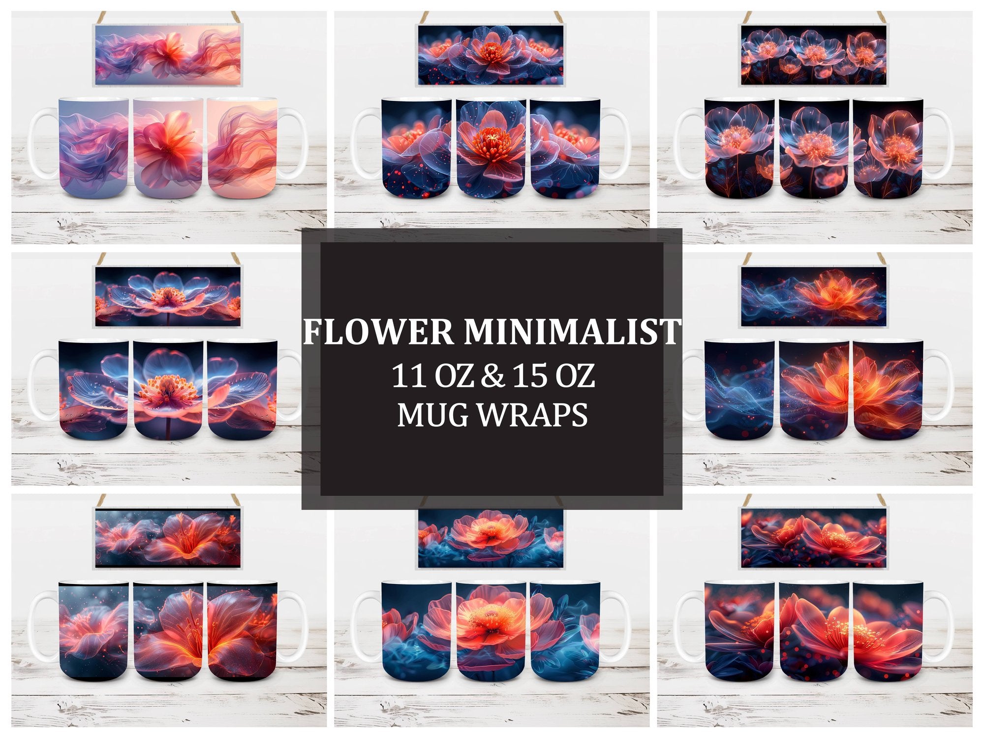 Flower Minimalist 2 Mug Wrap - CraftNest