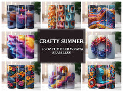 Crafty Summer 4 Tumbler Wrap - CraftNest - Digital Crafting and Art