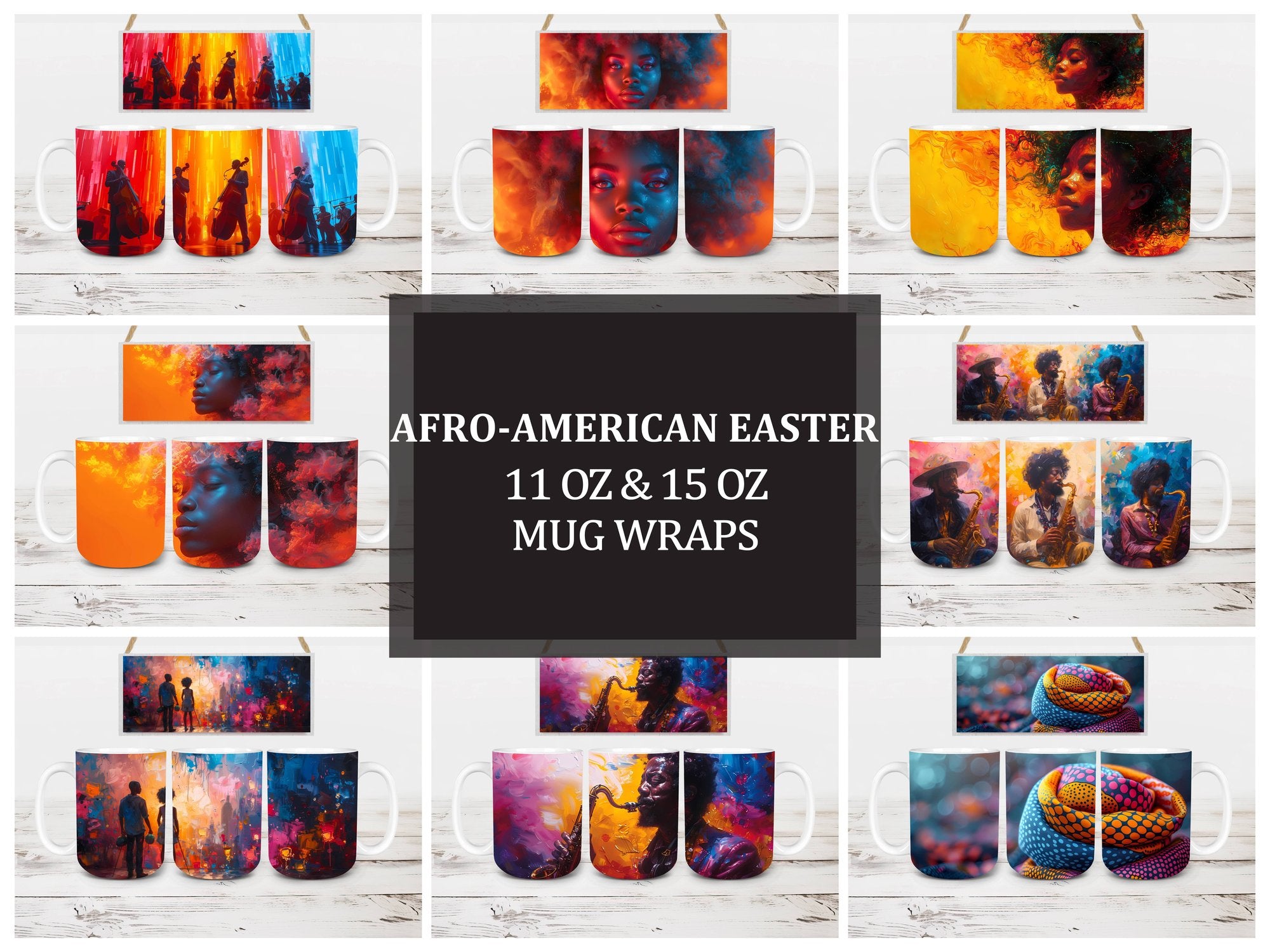 Afro-American Easter 5 Mug Wrap - CraftNest