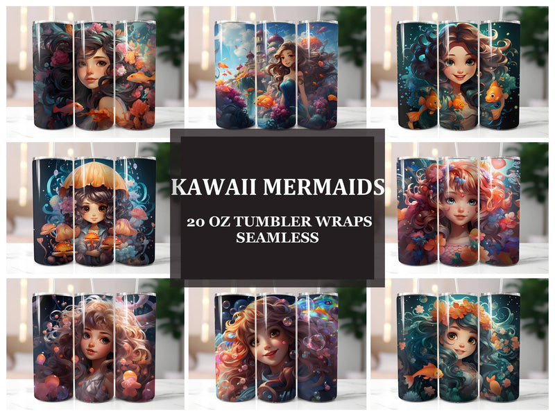 Kawaii Mermaids 2 Tumbler Wrap - CraftNest