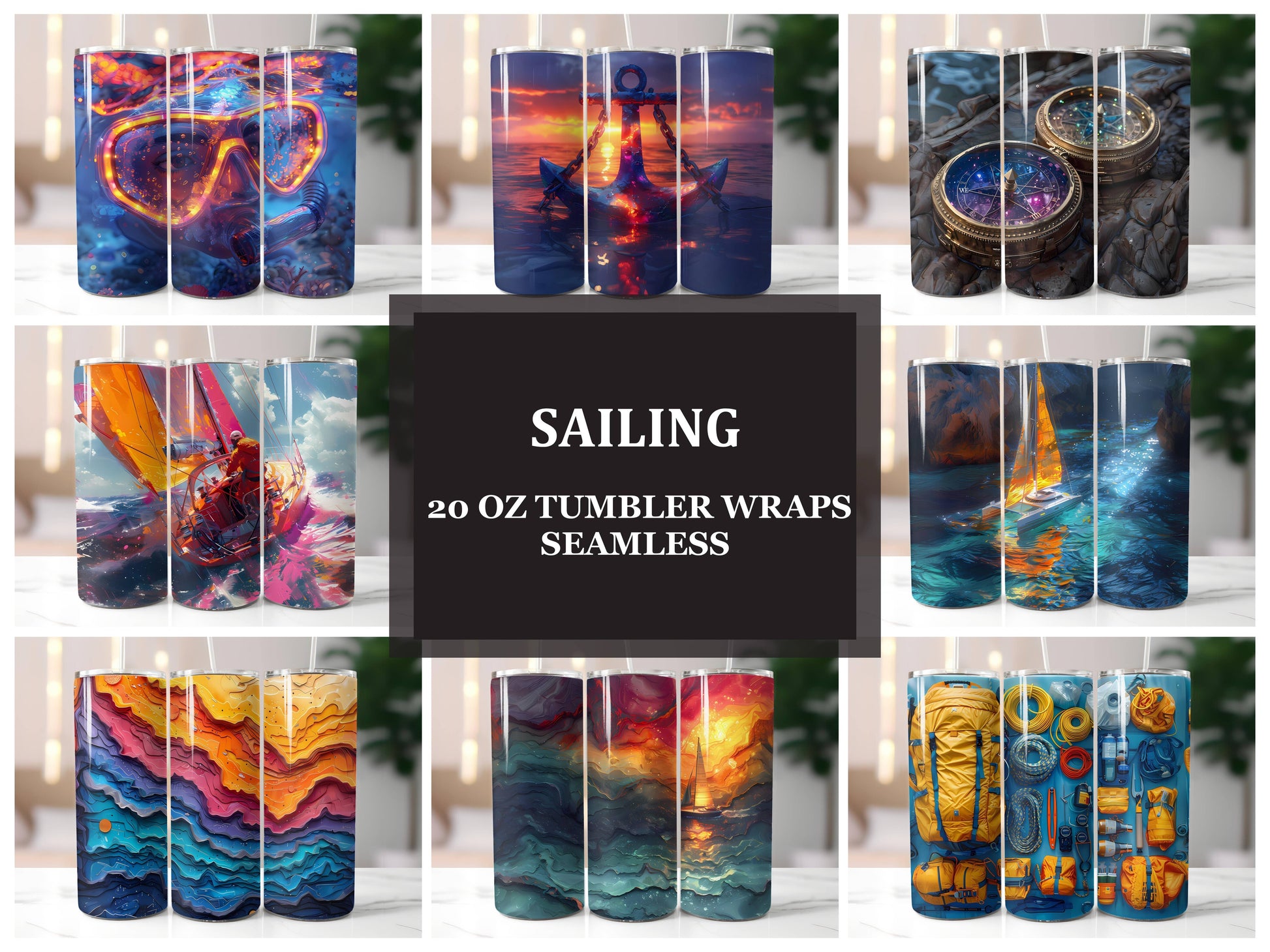 Sailing 2 Tumbler Wrap - CraftNest - Digital Crafting and Art