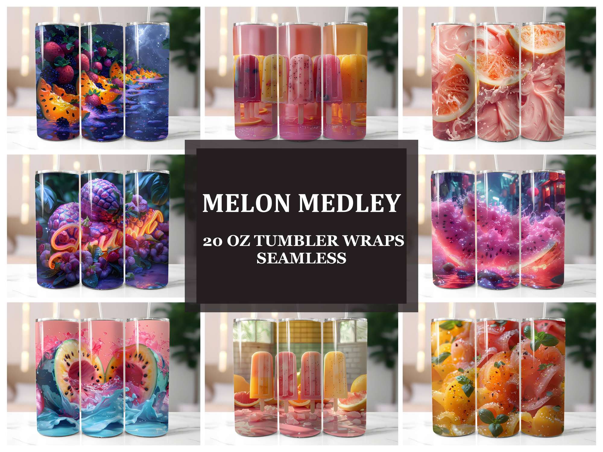 Melon Melody 4 Tumbler Wrap - CraftNest - Digital Crafting and Art