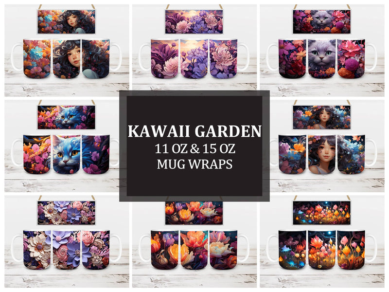 Kawaii Garden 7 Mug Wrap - CraftNest