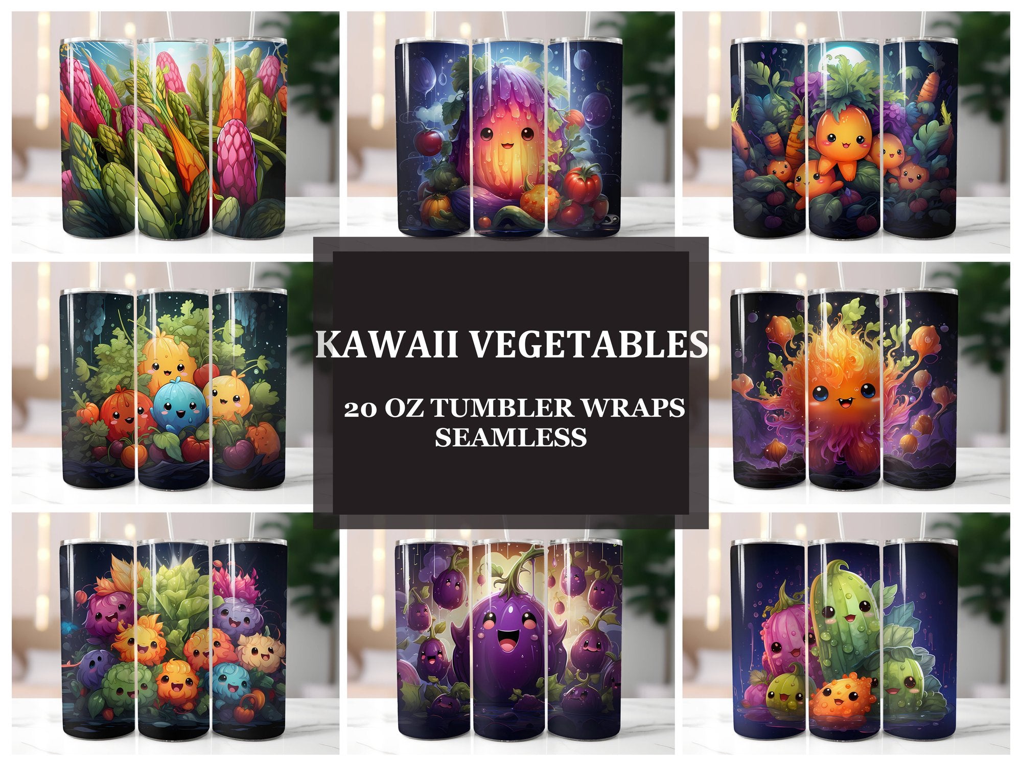 Kawaii Vegetables 6 Tumbler Wrap - CraftNest