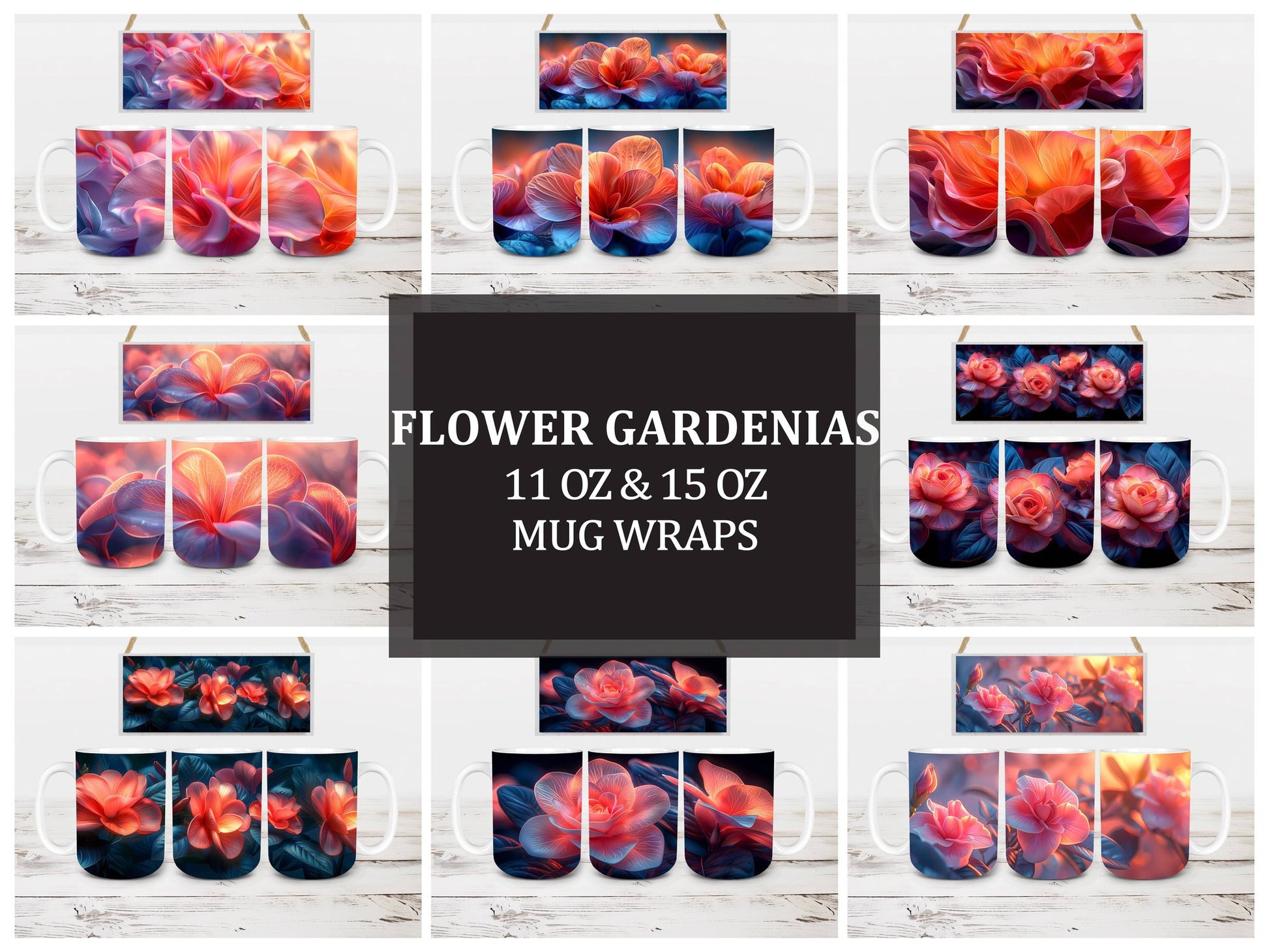 Flower Gardenias 4 Mug Wrap - CraftNest