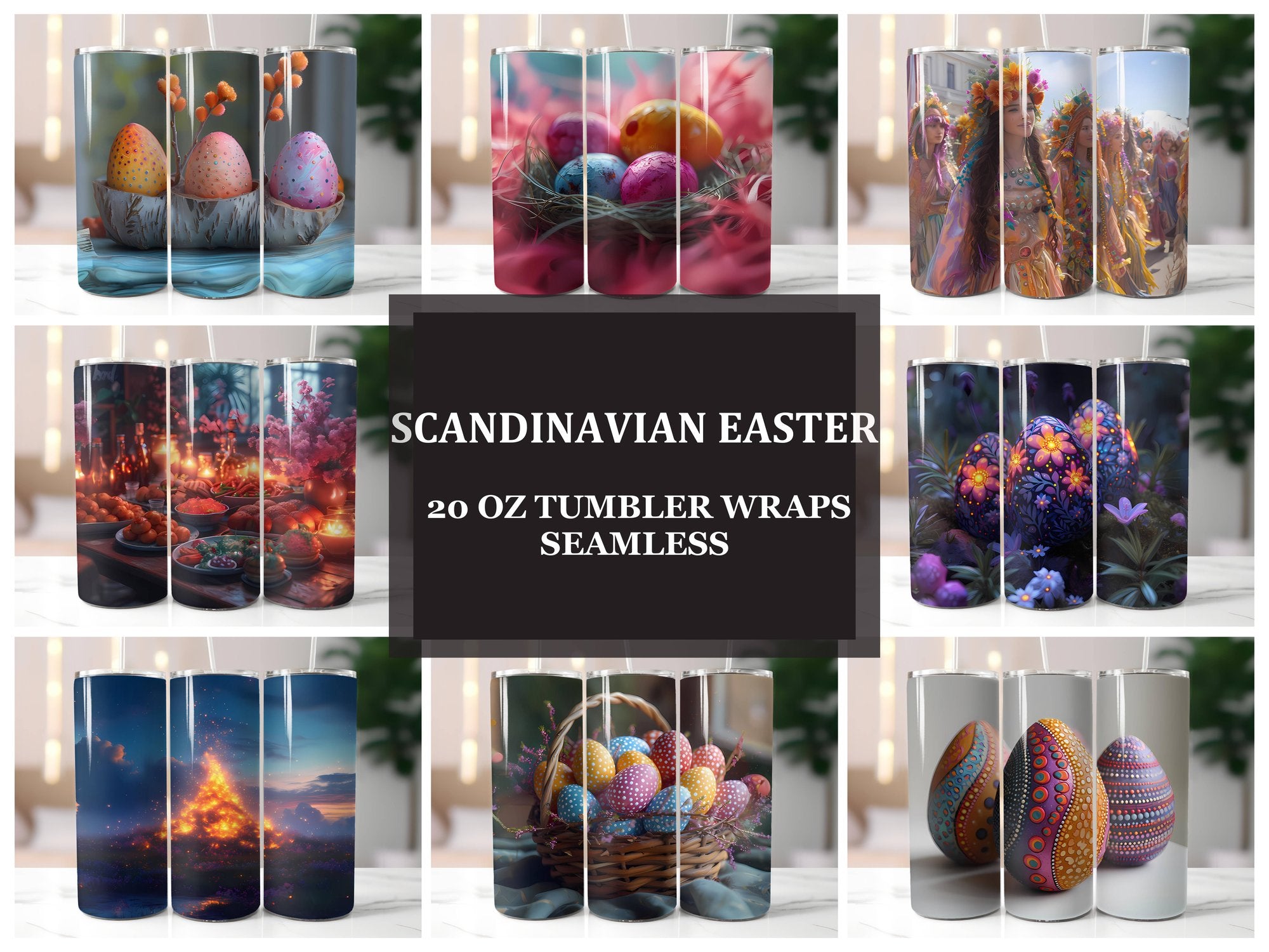 Scandinavian Easter 4 Tumbler Wrap - CraftNest