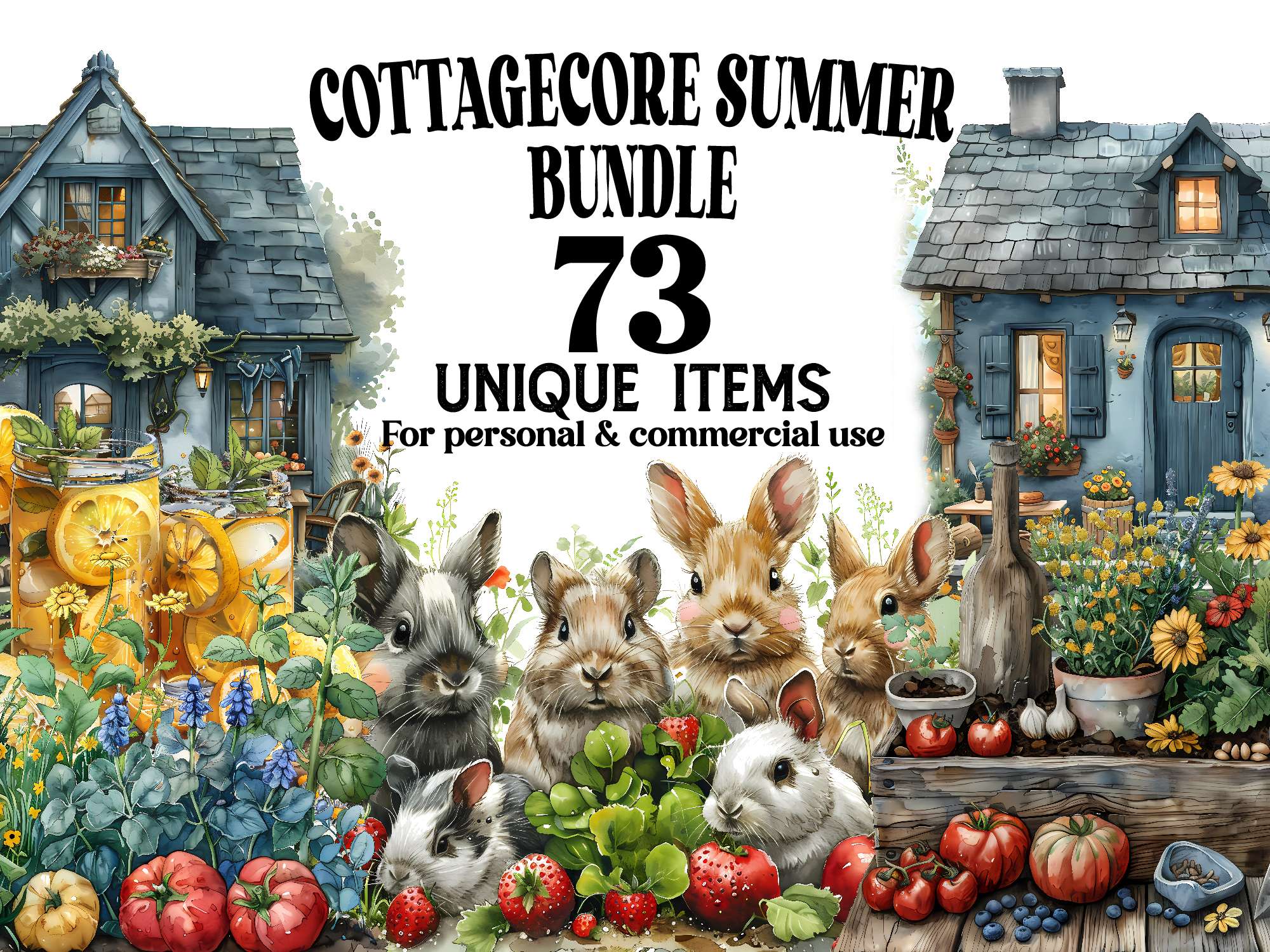 Cottagecore Summer Clipart - CraftNest - Digital Crafting and Art