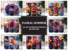 Floral Summer 4 Tumbler Wrap - CraftNest - Digital Crafting and Art