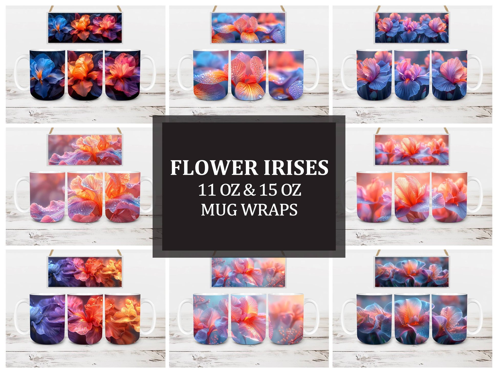 Flower Irises 5 Mug Wrap - CraftNest