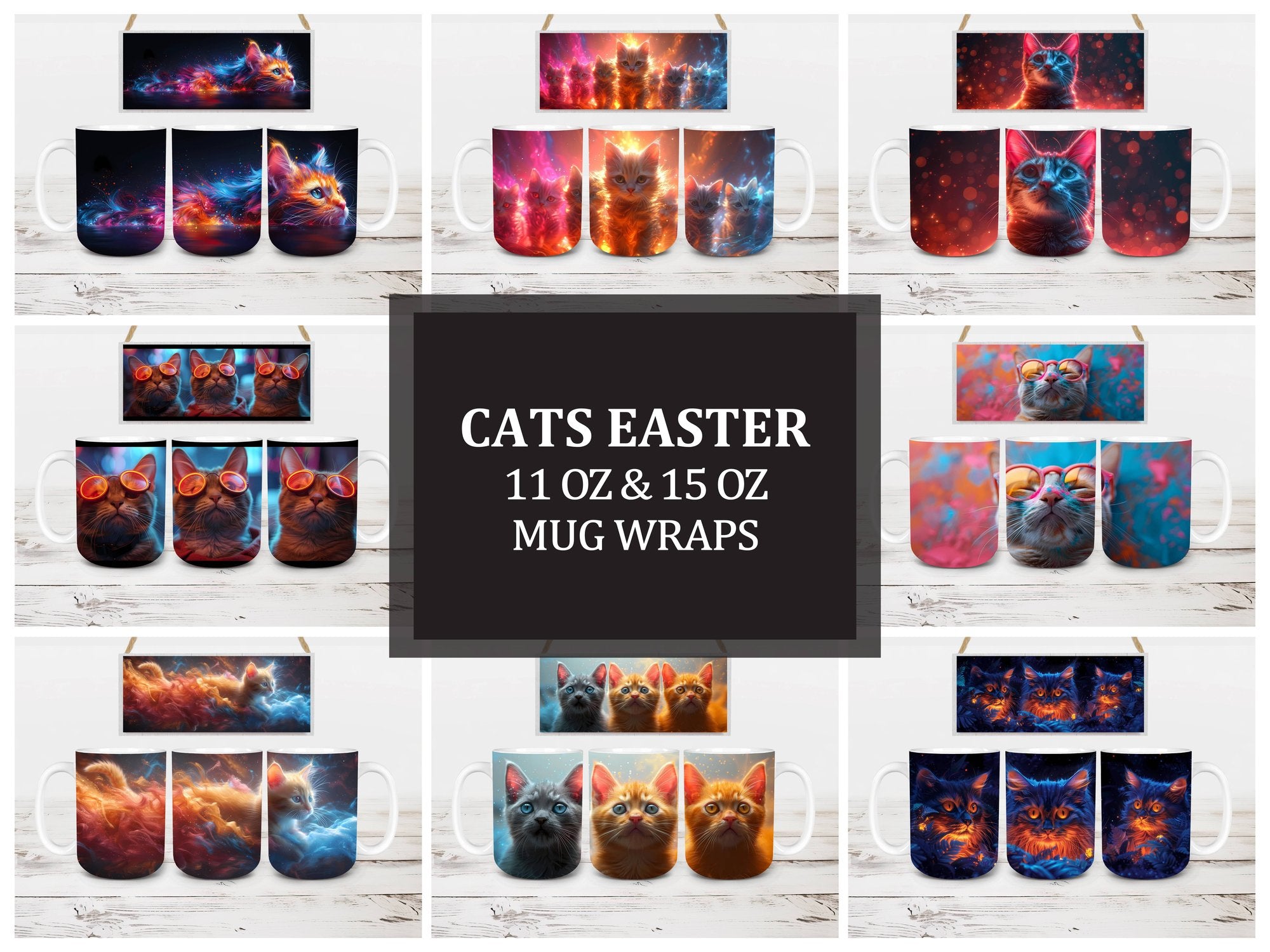 Cats Easter 4 Mug Wrap - CraftNest