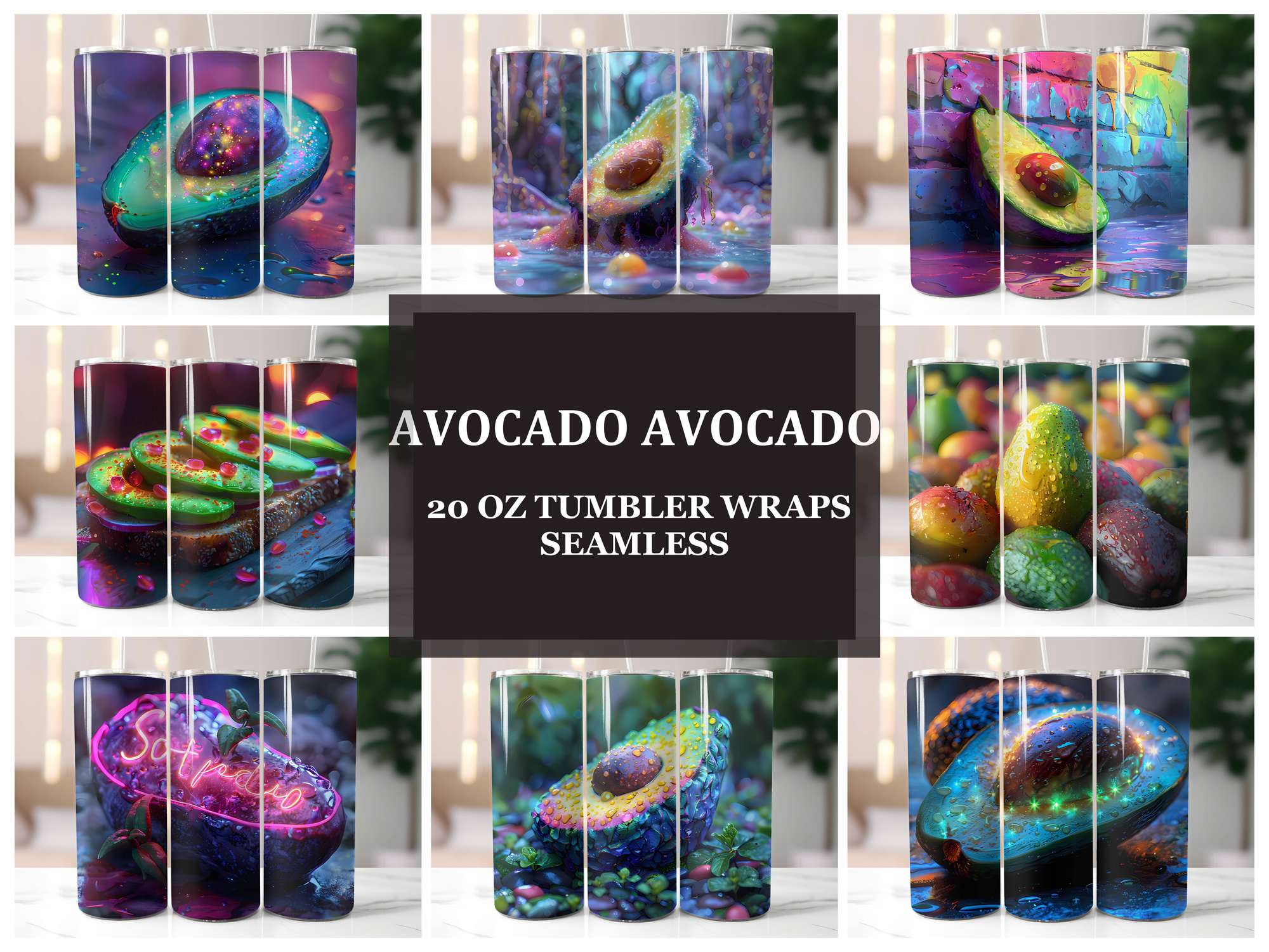 Avocado 3 Tumbler Wrap - CraftNest - Digital Crafting and Art