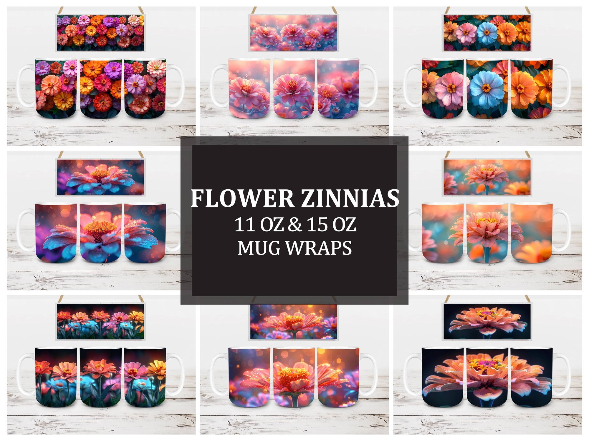 Flower Zinnias 1 Mug Wrap - CraftNest