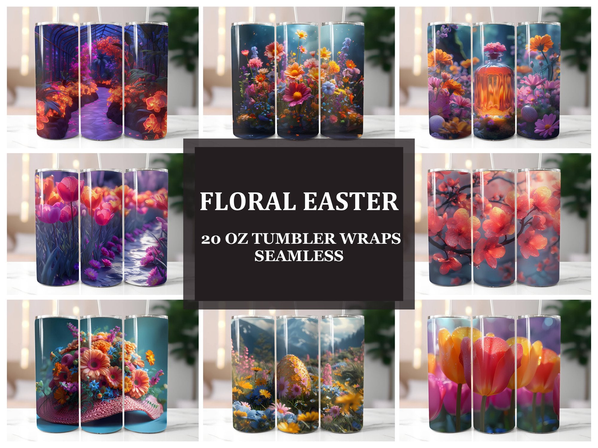 Floral Easter 5 Tumbler Wrap - CraftNest