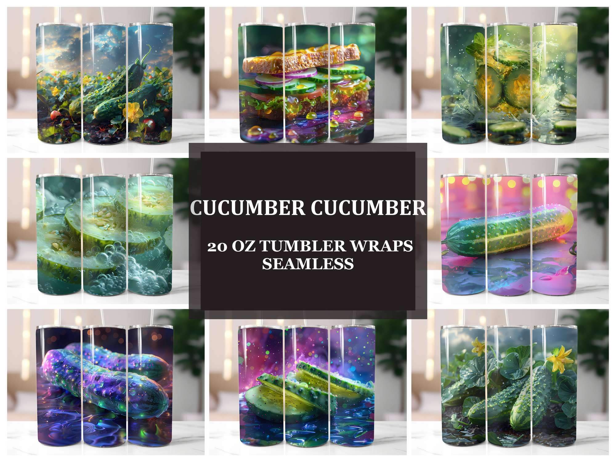 Cucumber 3 Tumbler Wrap - CraftNest - Digital Crafting and Art