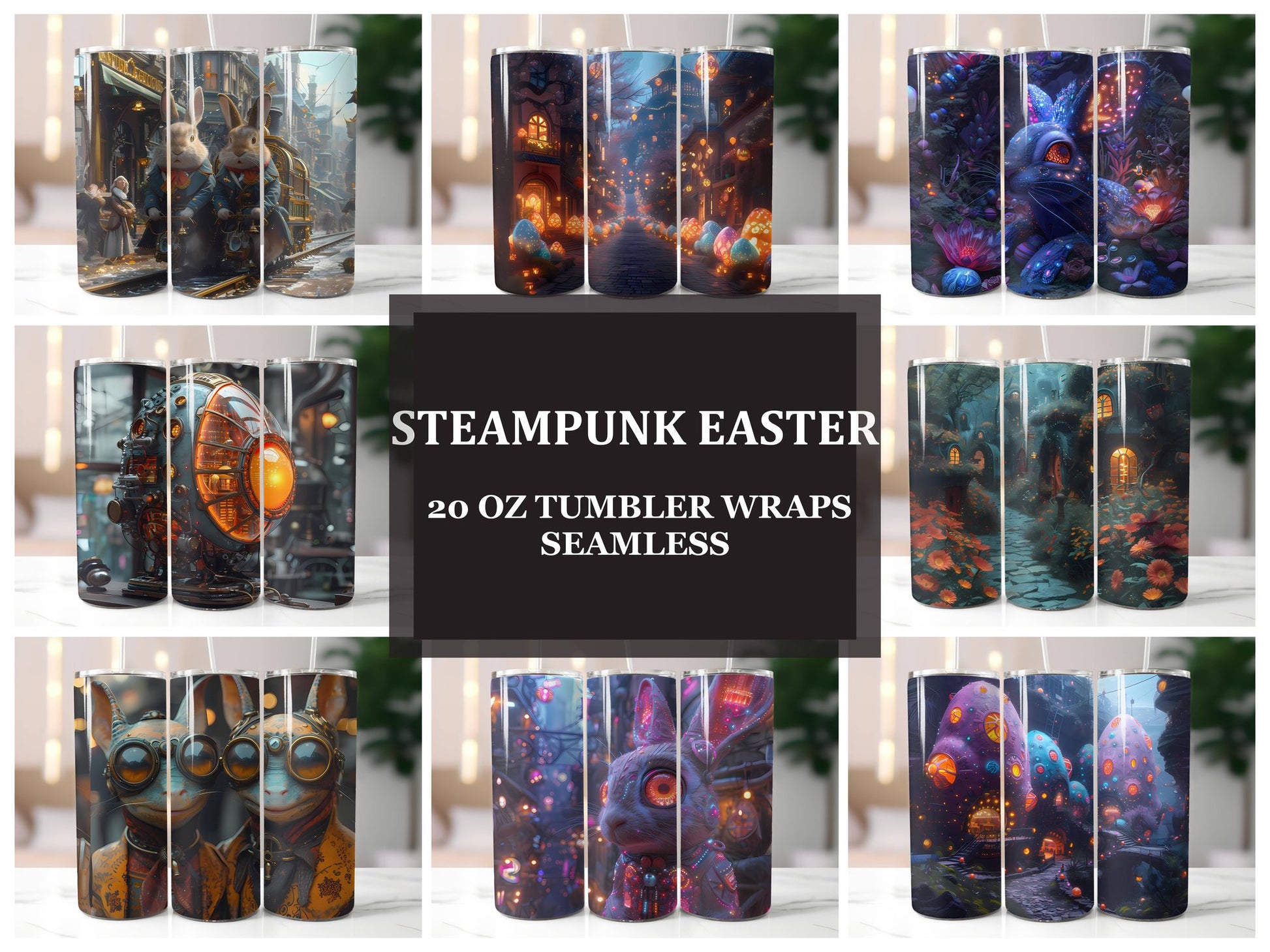 Steampunk Easter 3 Tumbler Wrap - CraftNest
