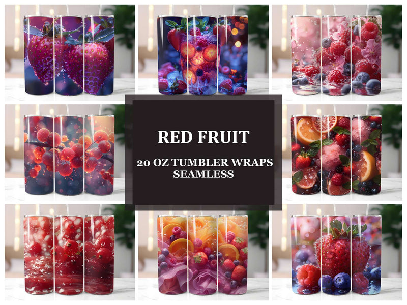 Red Fruit 1 Tumbler Wrap - CraftNest - Digital Crafting and Art