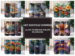 Art Nouveau Summer 5 Tumbler Wrap - CraftNest - Digital Crafting and Art