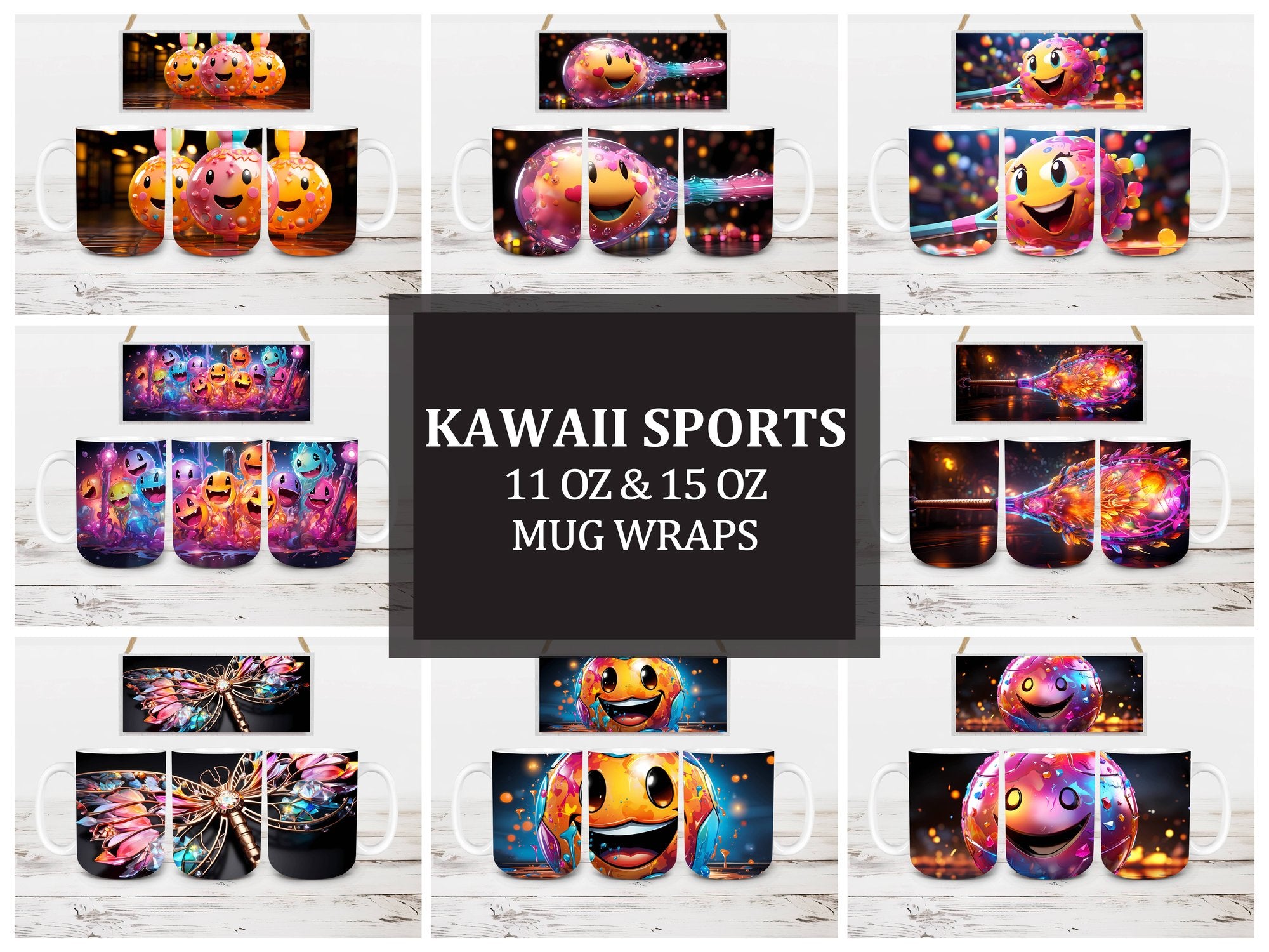 Kawaii Sports 2 Mug Wrap - CraftNest